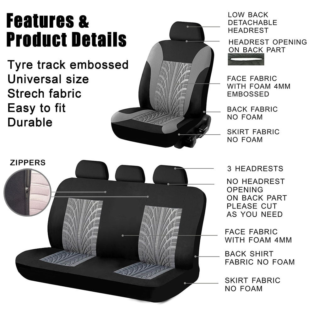 9Pcs/4Pcs/2Pcs Universal Car Seat Covers Full Set Waterproof Car Seat Protector Cushions Front Rear Car Seat Covers Car Accessories Four Seasons Fit for Auto Truck Van