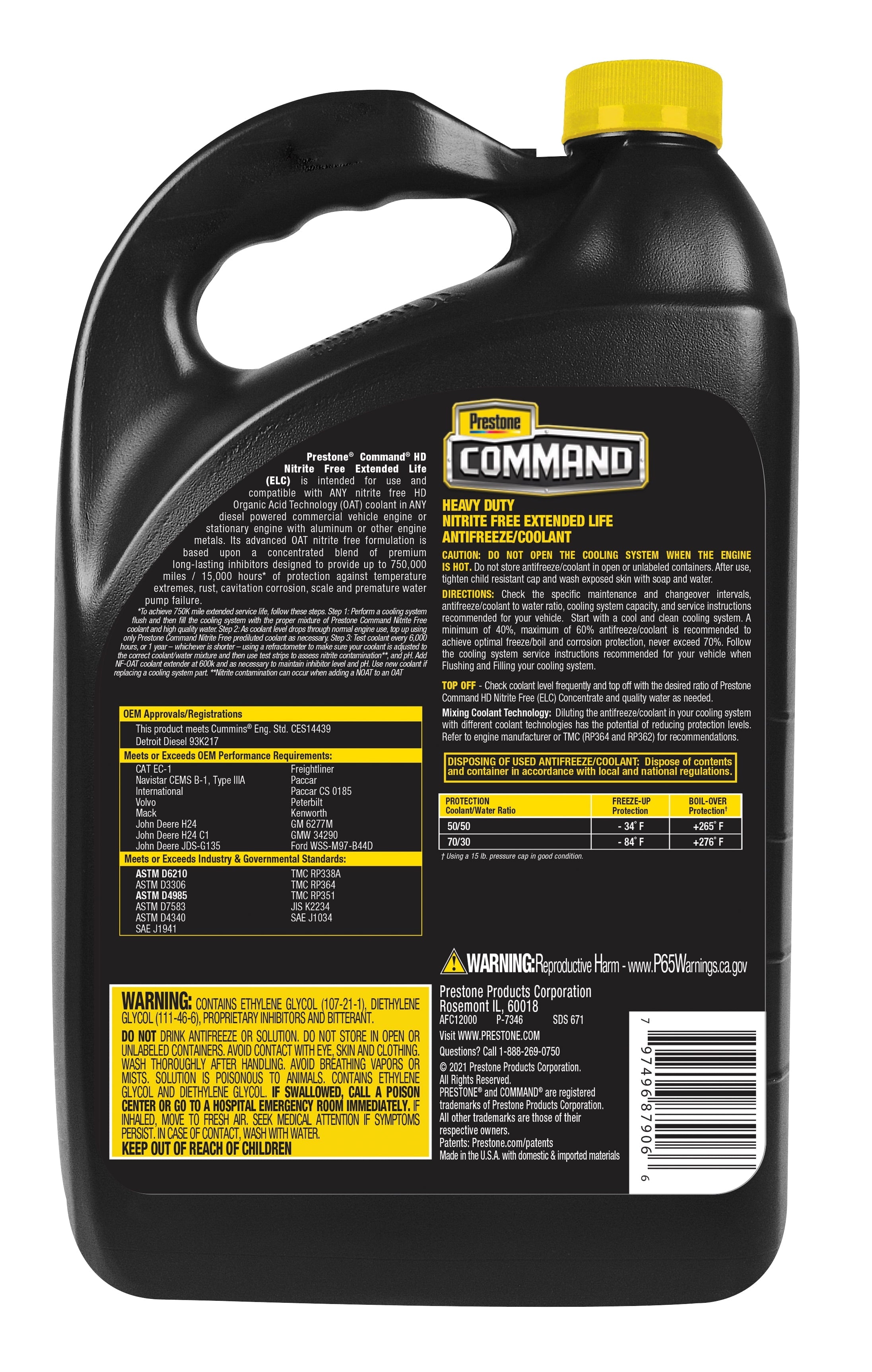 Prestone Command Heavy Duty Nitrite Free Extended Life Concentrate Antifreeze/Coolant 1 gal.