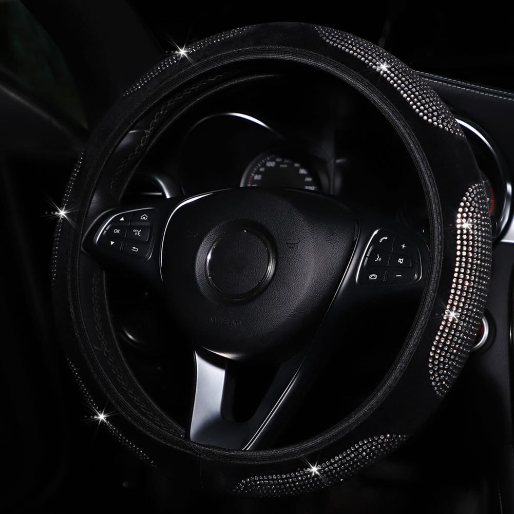 Gerich Universal Bling Diamond Car Steering Wheel Cover 15\'\'/38cm for Car Accessories