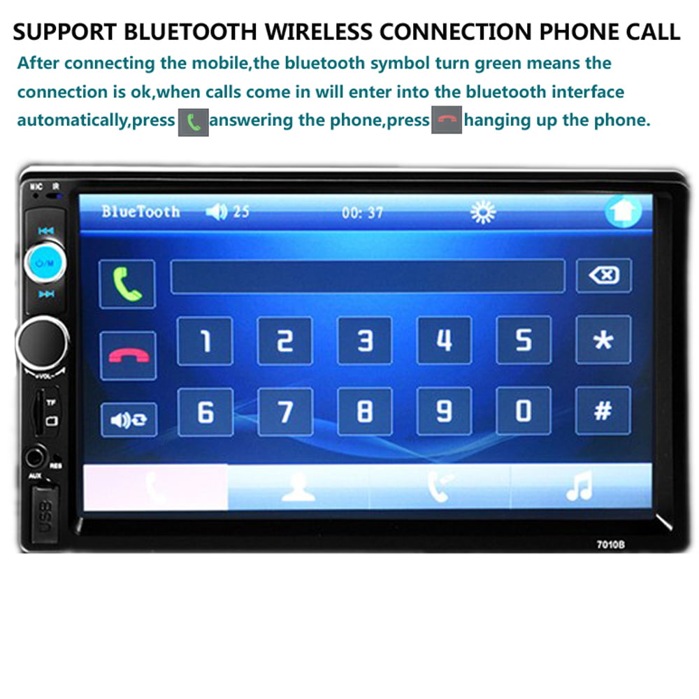 Polarlander Car Radio Stereo double DIN 7" Audio Receiver Touch Screen Bluetooth FM, MP5 Player USB/SD/AUX Hands Free Calling