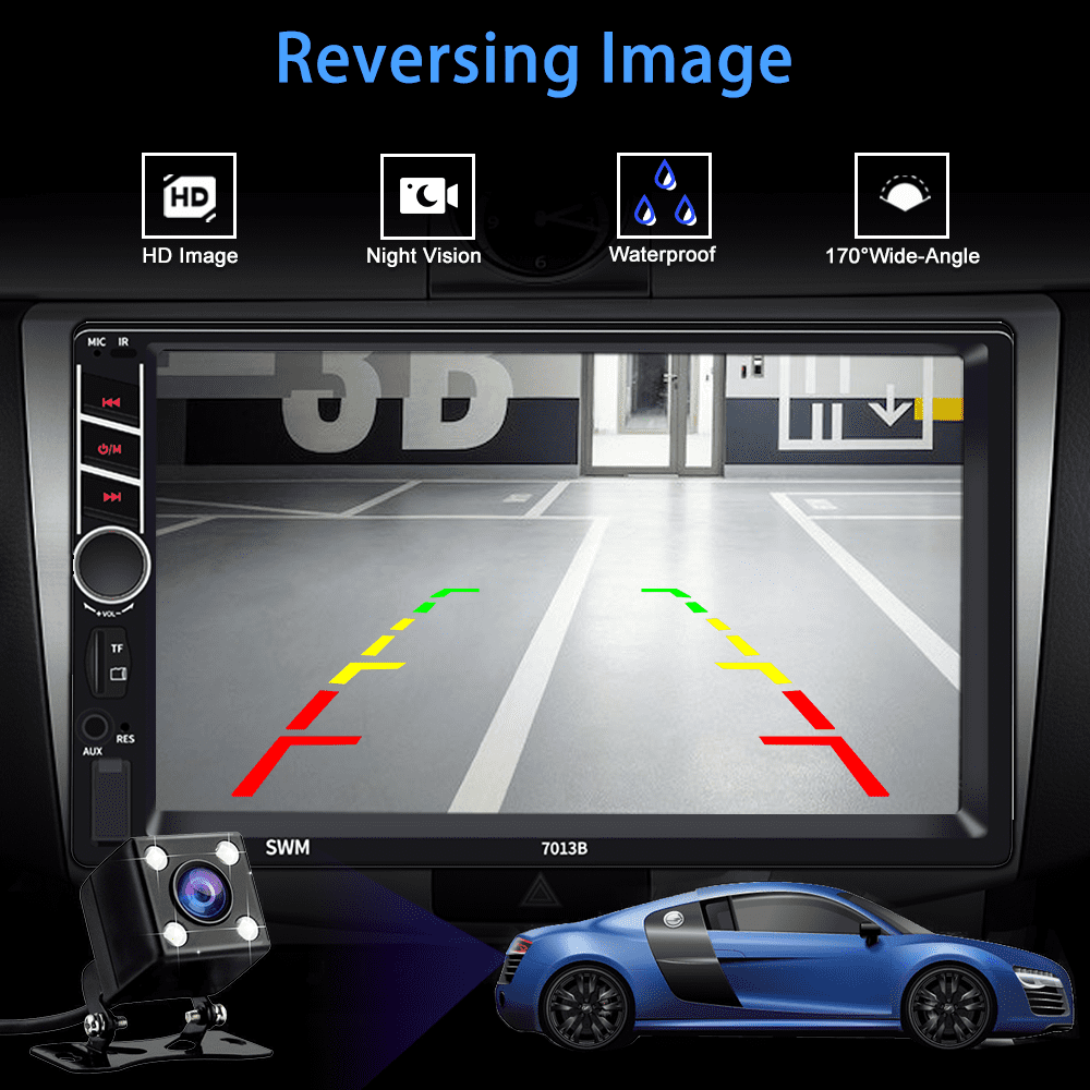Roinvou Double DIN Car Stereo Compatible with Apple Carplay Android Auto, 7inch Touch Screen Bluetooth Car Radio Support Mirror Link, Backup Camera, Remote Control, USB/FM/TF/AUX