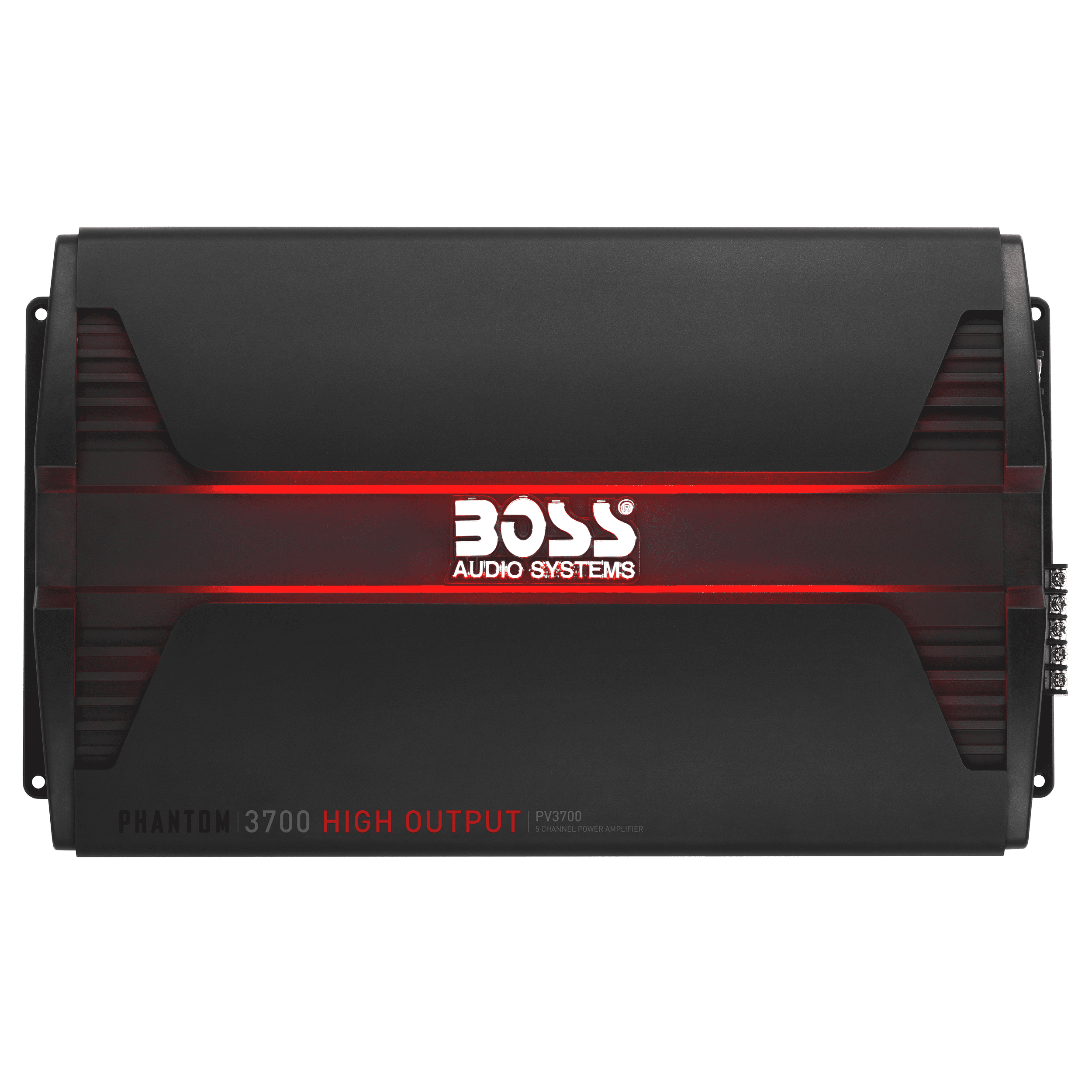BOSS Audio Systems PV3700 5 Phantom Series Car Audio Amplifier – 3700 High Output, 5 Channel, 2/4 Ohm Stable, Low/High Level Inputs, High/Low Pass Crossover, Full Range, Bridgeable, Subwoofer