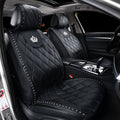 Carshaping Universal Full Surrounded Bling Diamond Crown Soft Leather Front 1PC Car Seat Covers