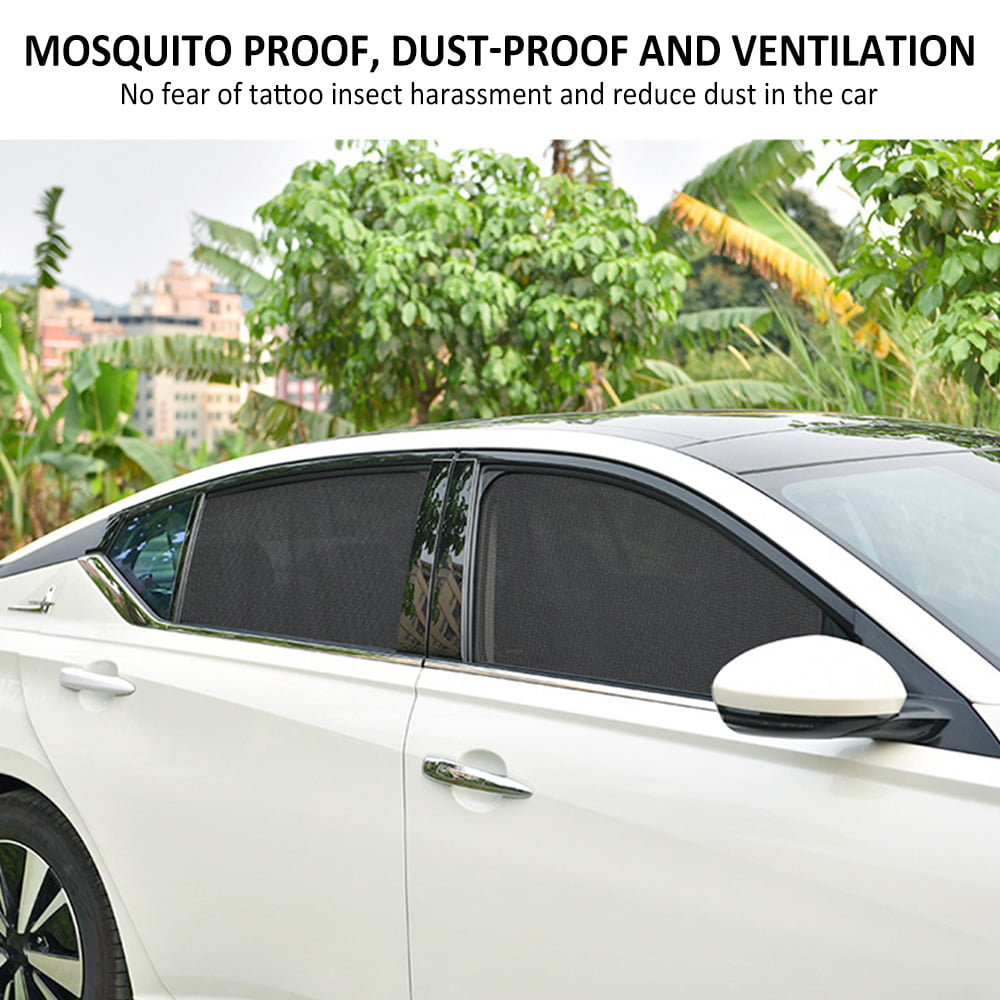Yous Auto 4Pcs Car Window Sun Shades UV Protection Front/Rear Window Screen Shade Car Curtain with Magnetic Sunshine Blocker Car Privacy Shield Auto Interior Accessories Reduce Glare for Most Cars