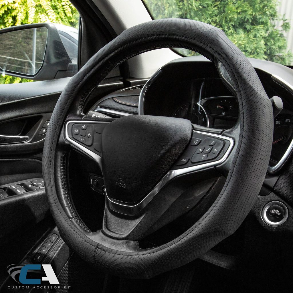 Custom Accessories Contour-Grip Steering Wheel Cover, Black