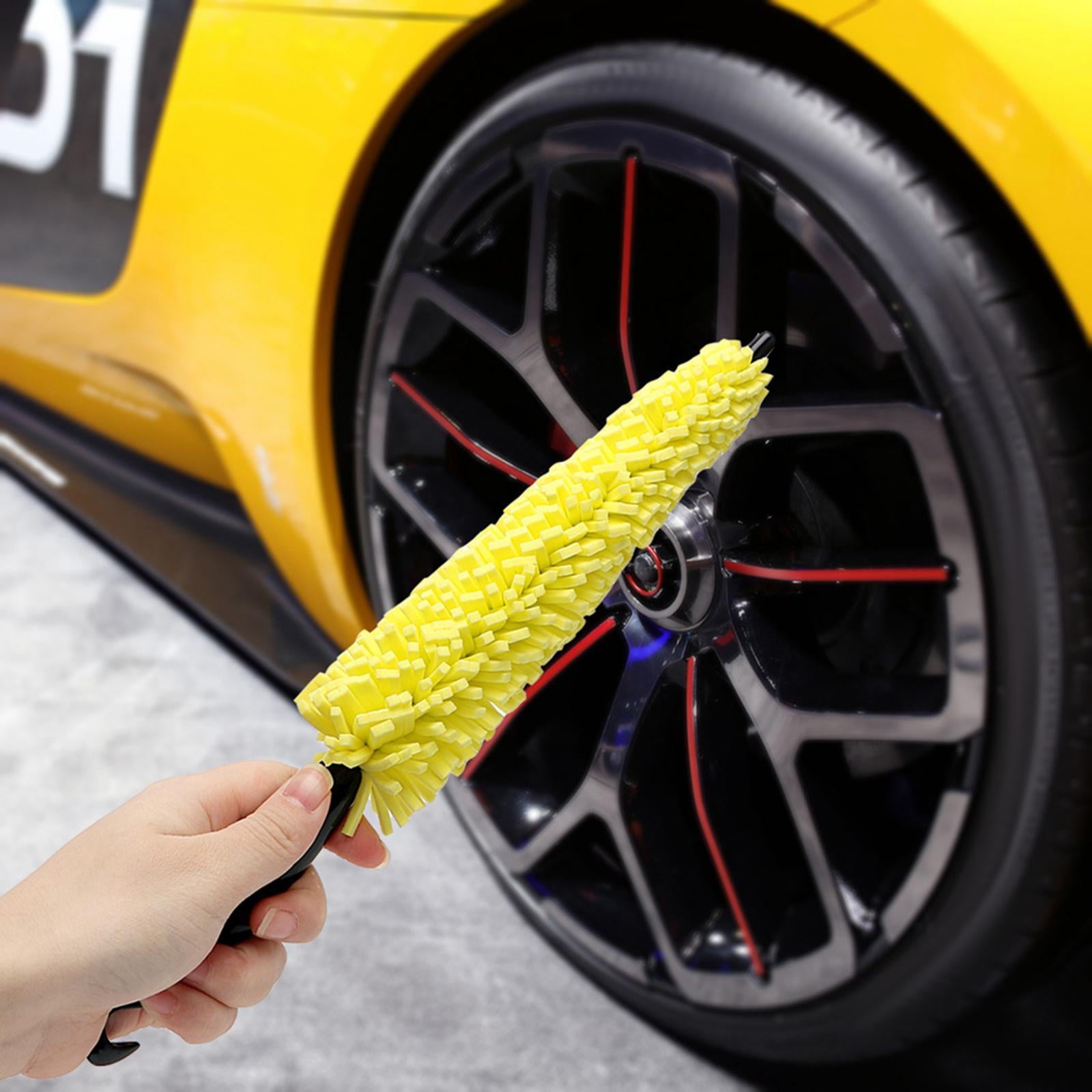 Car Wheel Tire Rim Brush, Rim Scrubber Supplies Cleaner Car Wash Equipment Cleaning Tools Duster Car Accessories for SUV Car Motorcycle