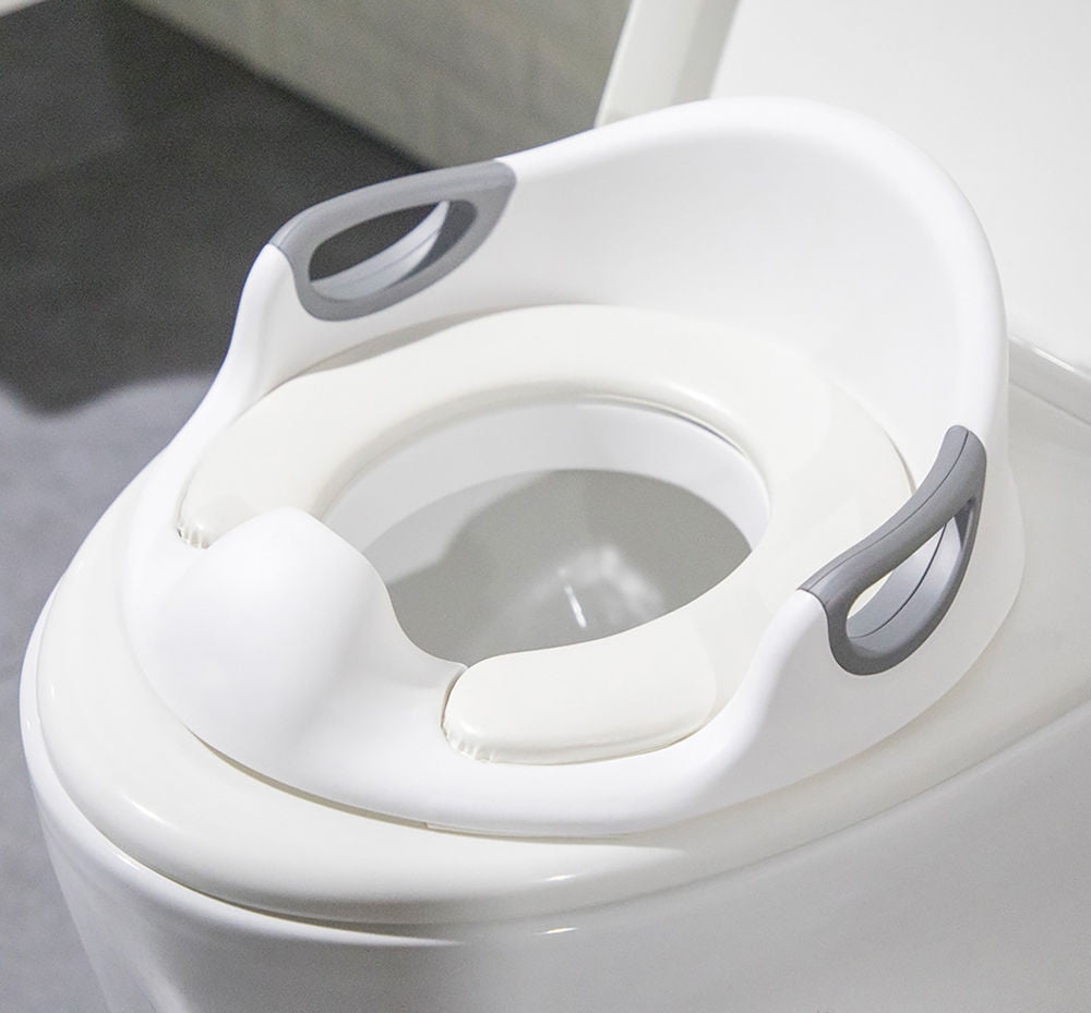 5 Star Super Deals Potty Trainer Toilet Chair Seat For Kids Boys Girls & Toddlers with Cushion Handles - White