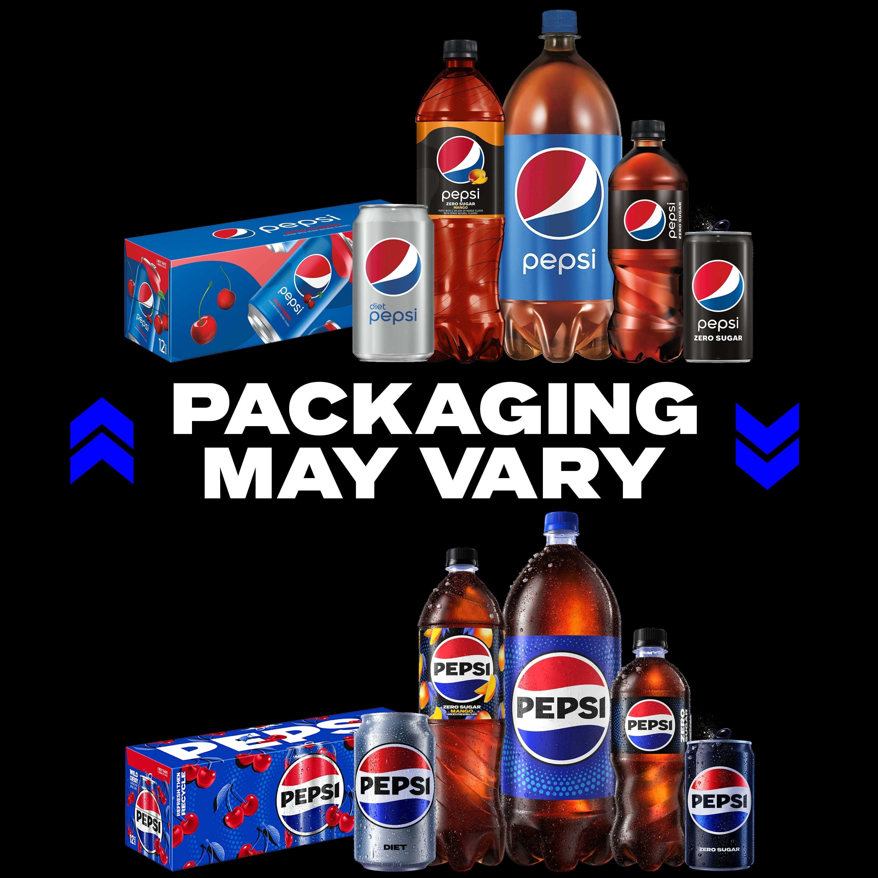 Pepsi Cola Zero Sugar Soda Pop, 2 Liter Bottle