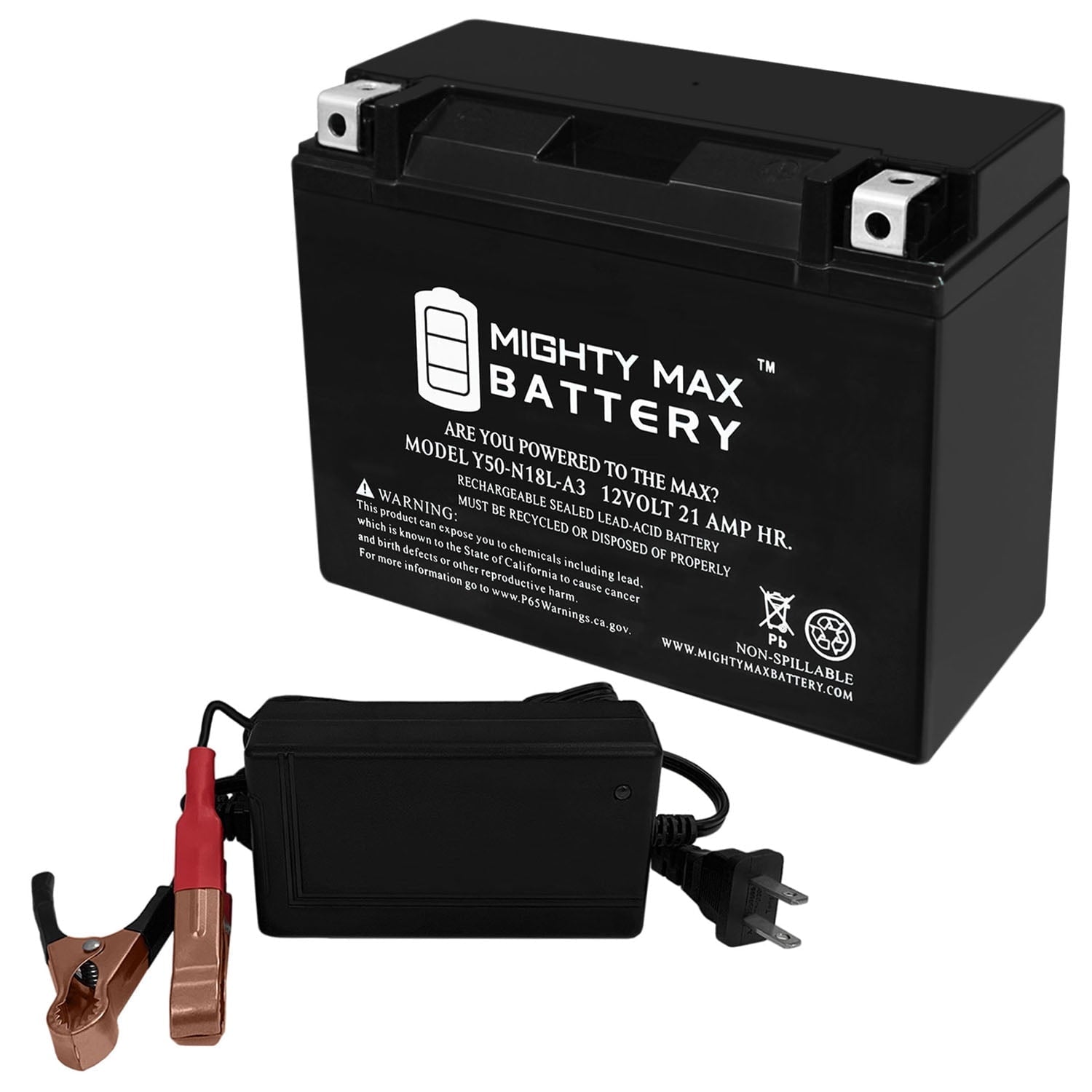 Y50-N18L-A3 Battery for Honda GL1200 Gold Wing 1985 + 12V 4Amp Charger