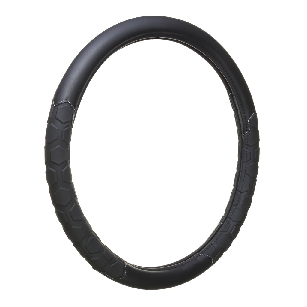 Truck Tuff Black Heavy-Duty Steering Wheel Cover, Anti Slip & Odor Free, Car, SUV Accessories, Universal Fit 15” – 16”, Auto, 0.82 lbs.