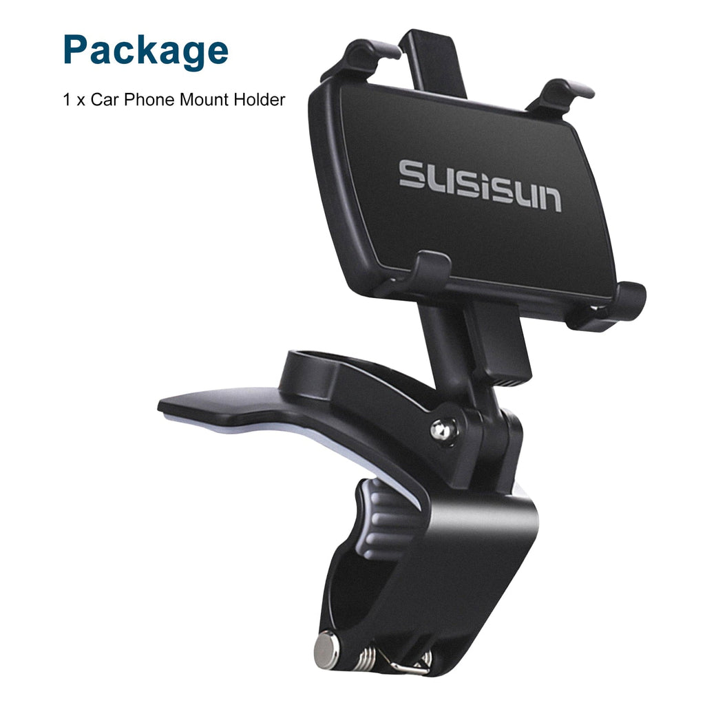 Car Phone Holder Mount, EEEkit Dashboard Phone Car Mount, 360 Degree Rotation Dashboard Cell Phone Holder, Cell Phone Car Clip Mount Stand Fit for iPhone, Galaxy Smartphones