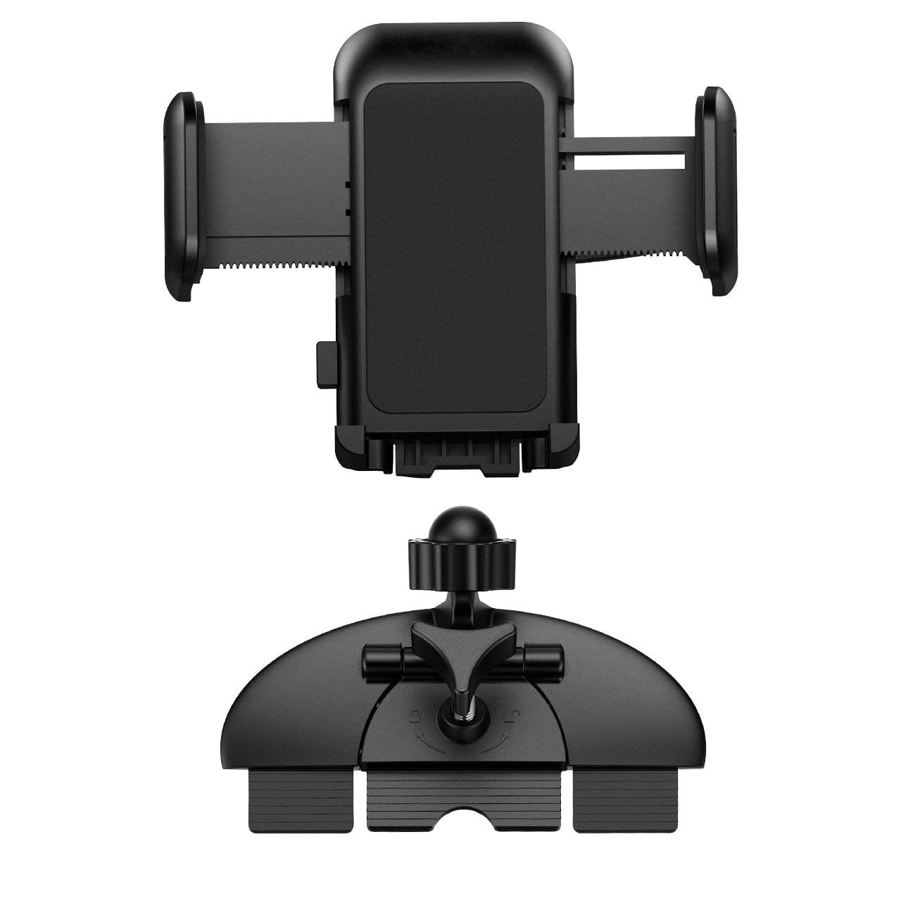 Pokanic Car Cell Phone CD Slot Mount Adjustable 360 Rotation Stand Holder Three-Side Grips Design One Touch Clamp Compatible with iPhone Galaxy Note Pixel Universal (CD Slot Mount)