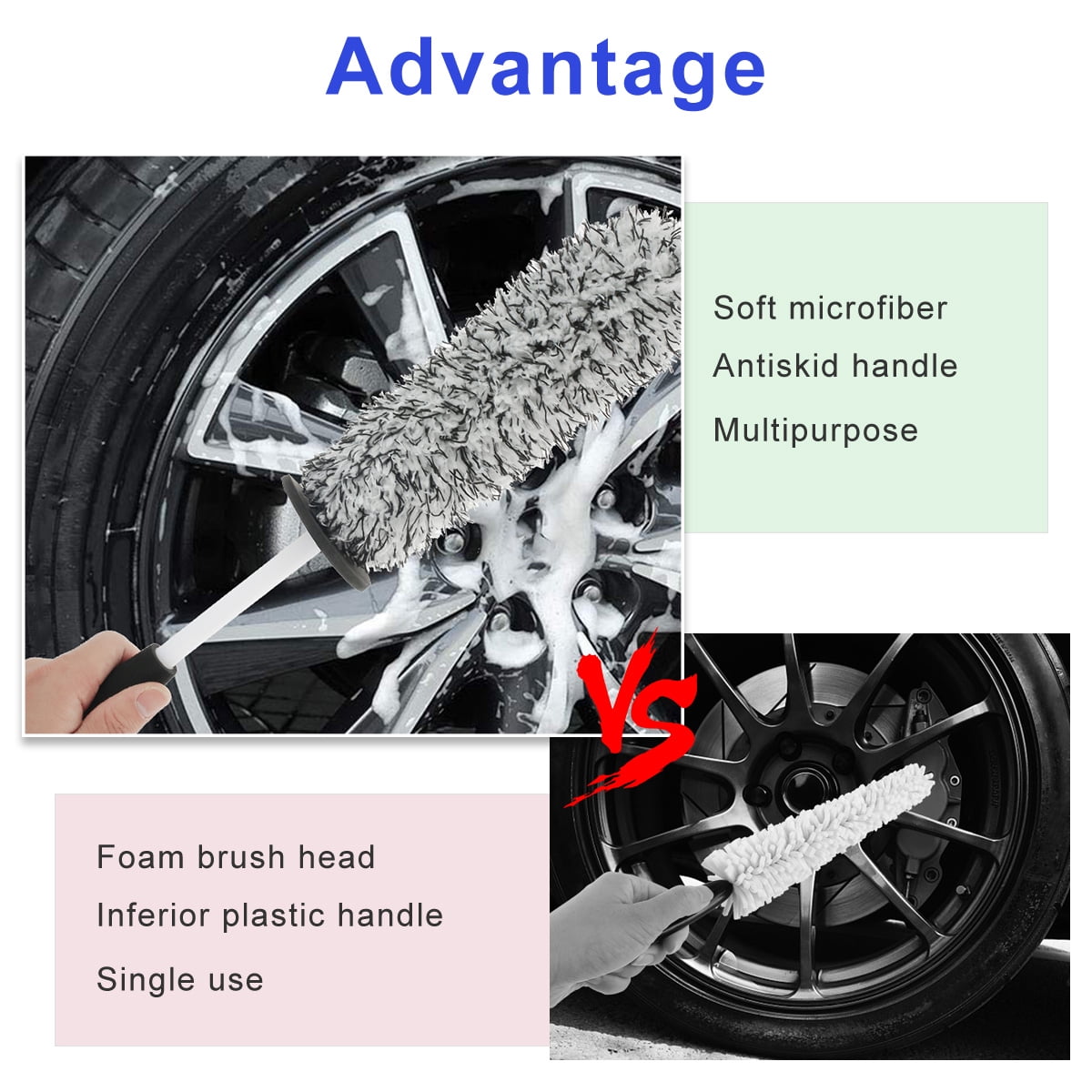 Relax Car Wheel Cleaning Brush Tool,Tire Cleaner 16.5 Inch Non-Slip Handle for Car Cleaning