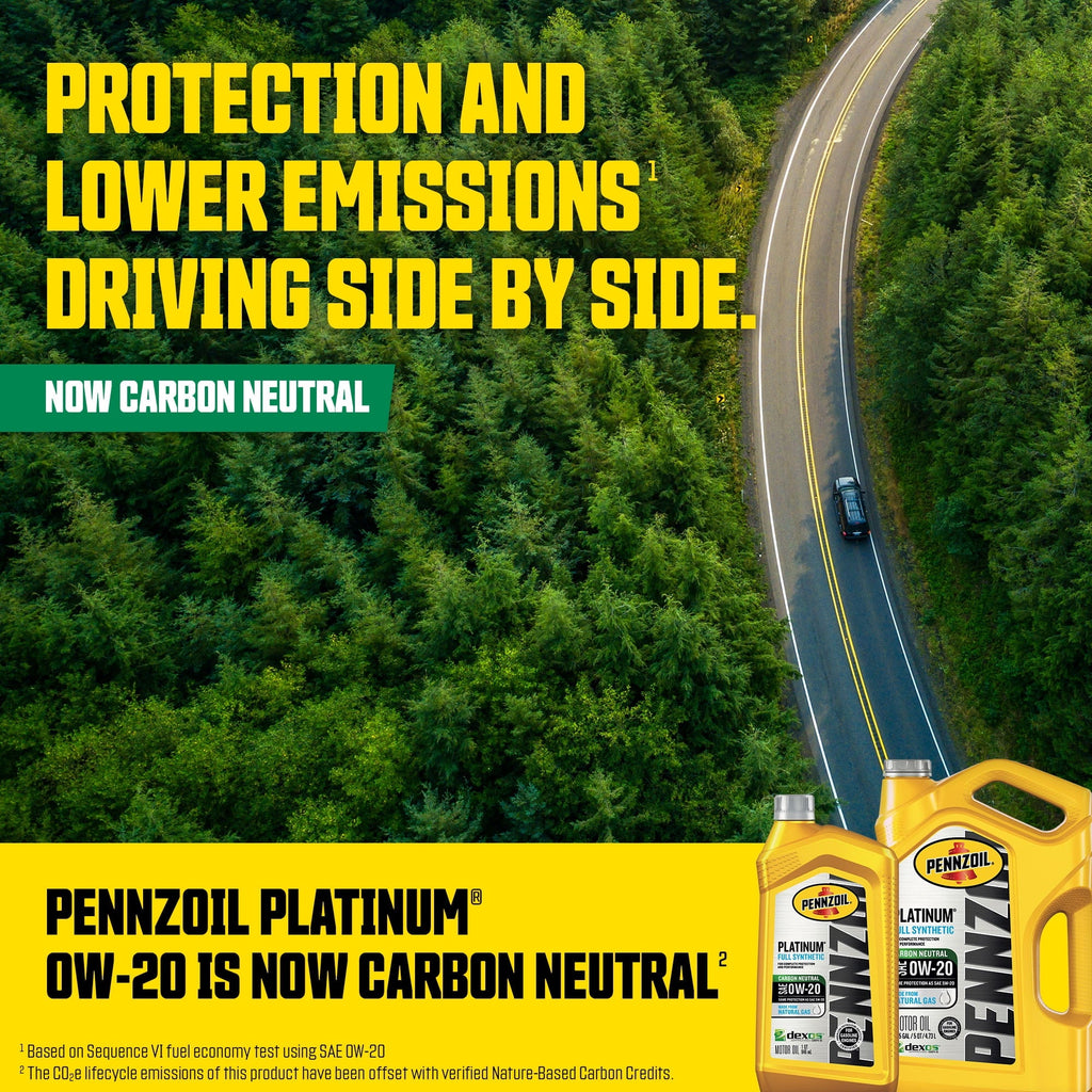 Pennzoil Platinum Full Synthetic 0W-20 Motor Oil, 5-Quart