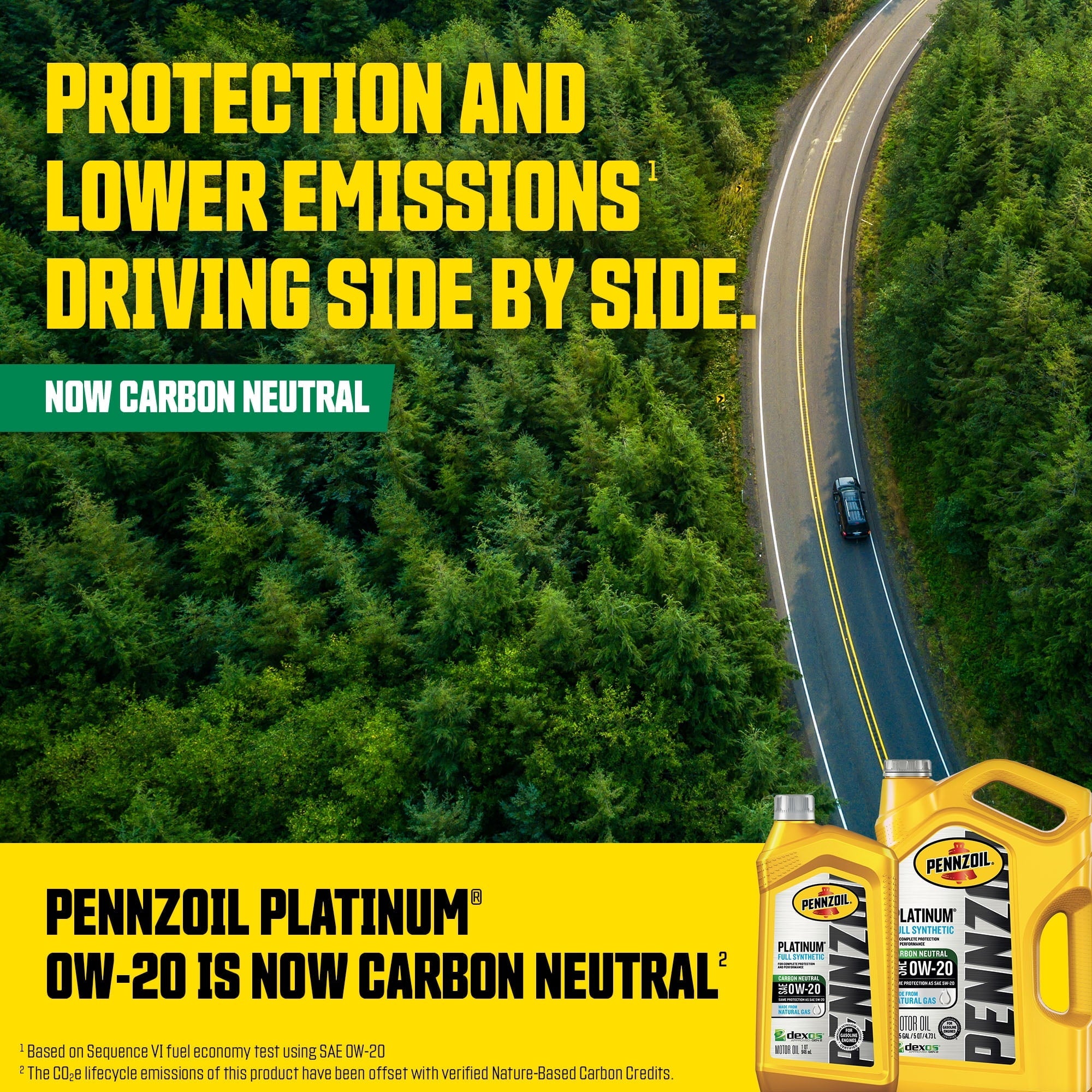 Pennzoil Platinum Full Synthetic 0W-20 Motor Oil, 5-Quart