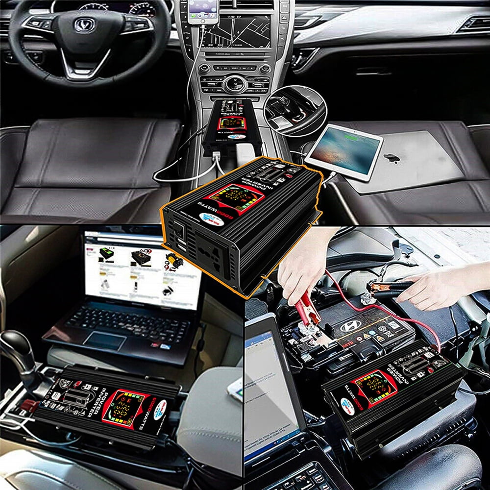 6000W Power Inverter, DC12V To 110V AC Car Inverter With UNIVERSAL Socket, USB Port, Cigarette Lighter Adapter, Truck/ Boat/RV/Car Solar System Inverter, Used FOR Camping/Road Trips/Outdoor Work