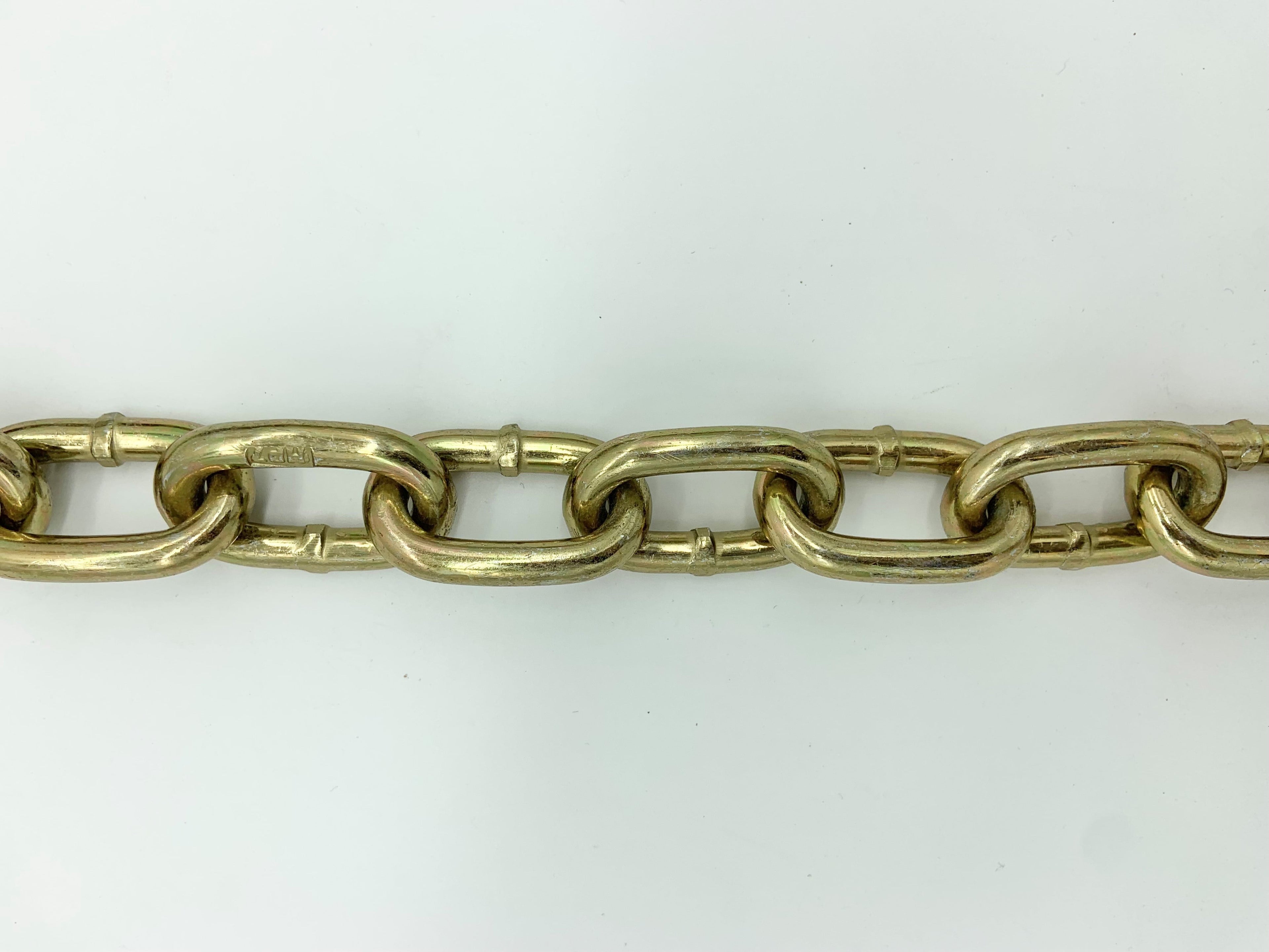 Peerless Chain Utility Yellow Zinc Plated Tow Chain & Hooks, 1/4" x 12', #4861210