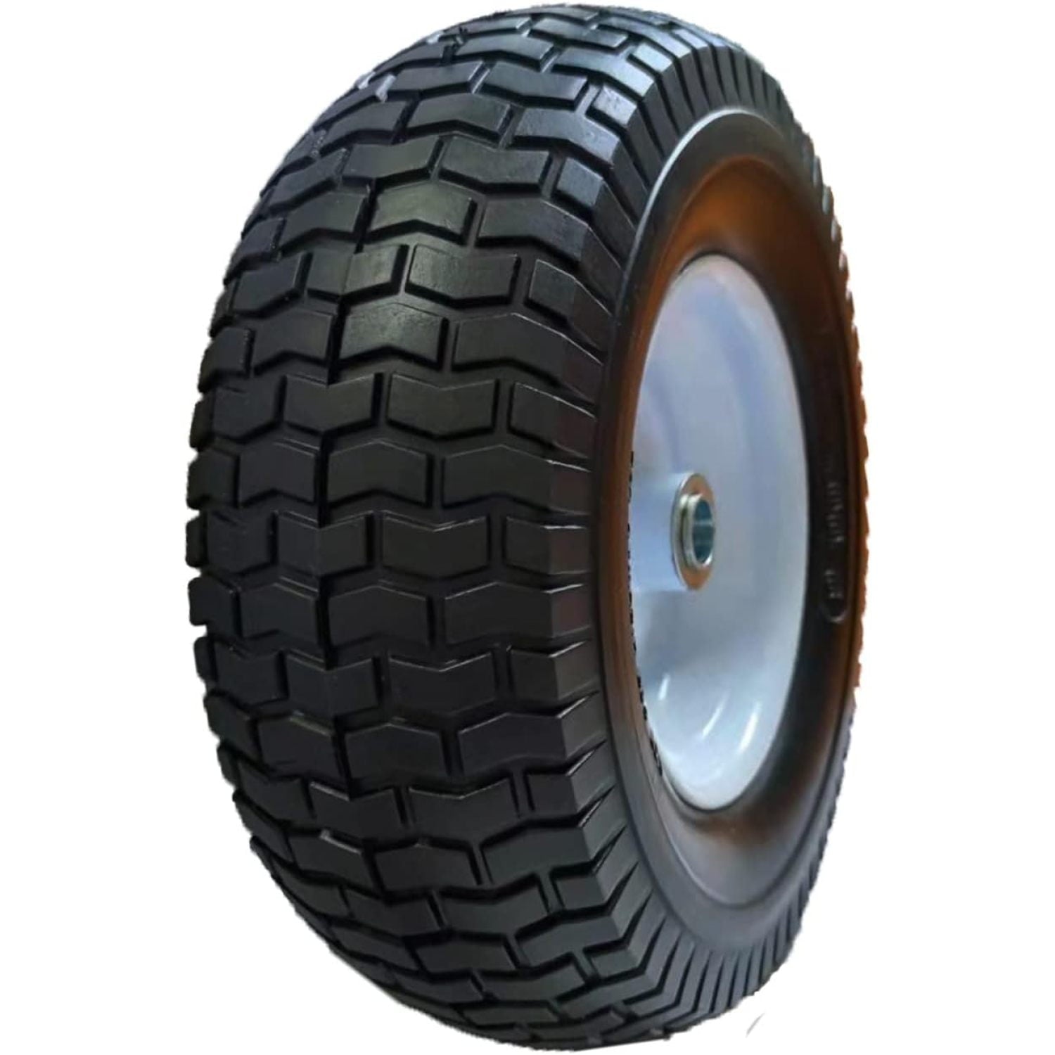 13x5.00-6 Front Flat Free Tire and Wheel Assembly with 3/4 & 5/8 Bearing, 3” Hub Riding Mower Lawn Tire 5.00-6, 13 inch No-Flat Solid Rubber Turf Wheel for Garden Tractor Truck Wheelbarrow Cart