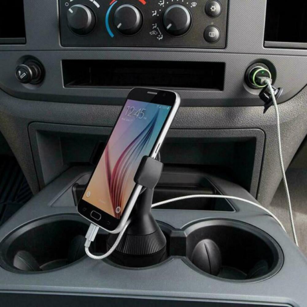 360 Degree Rotatable Adjustable Weather Cup Holder Car Mount Tech Holder for Cell Phone,Black