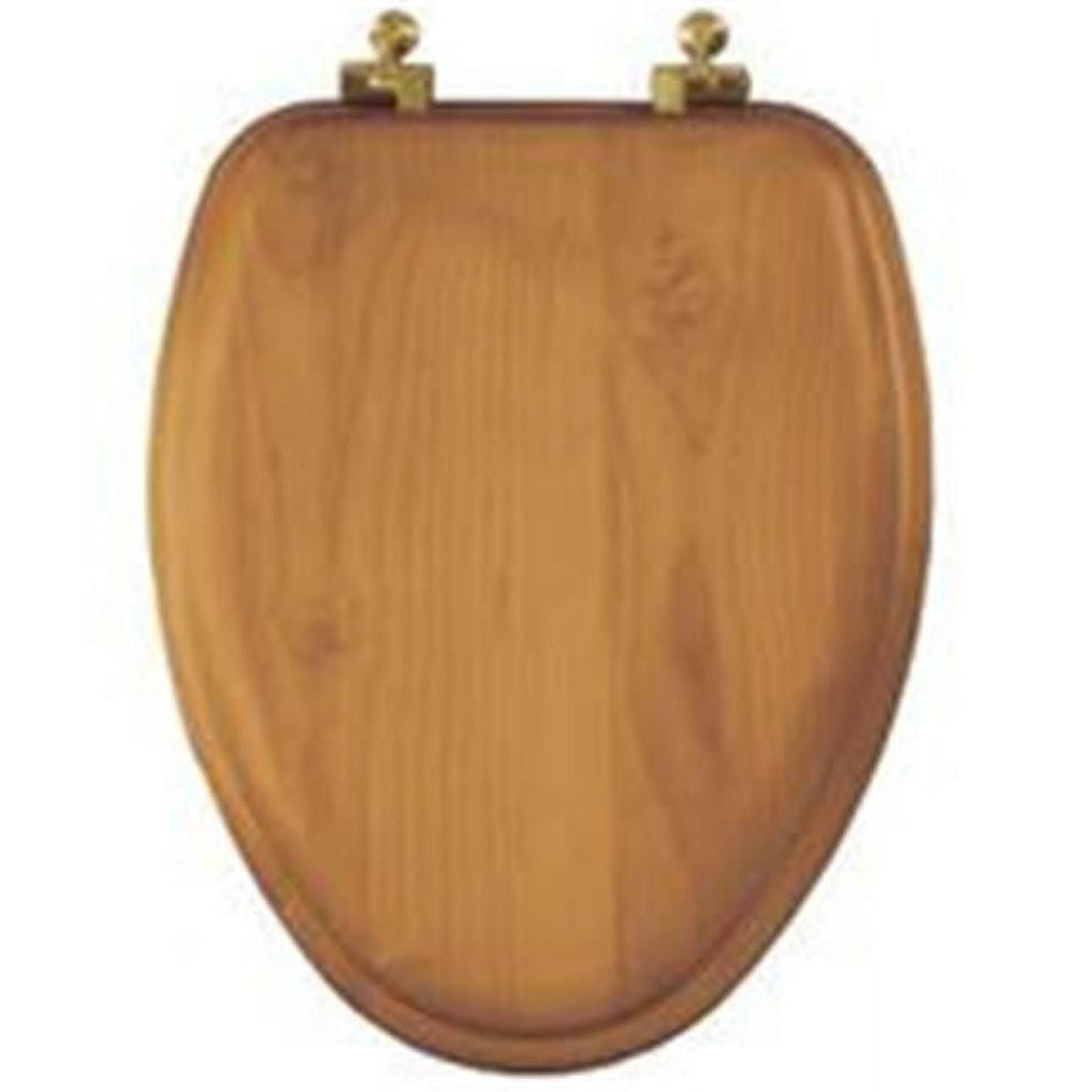 Mayfair Elongated Natural Reflections? Wood Veneer Toilet Seat in Natural Oak with Chrome Hinge
