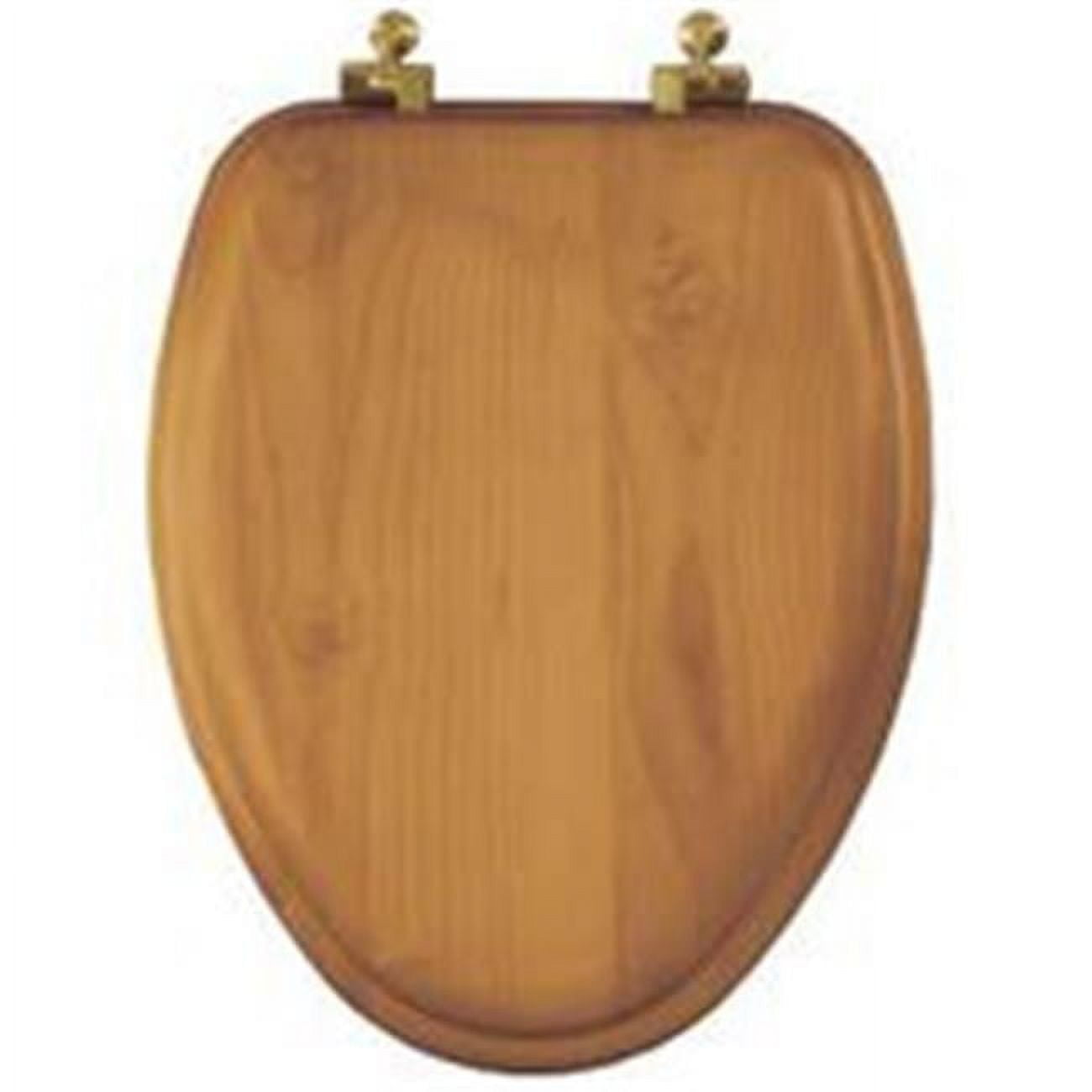 Mayfair Elongated Natural Reflections? Wood Veneer Toilet Seat in Natural Oak with Chrome Hinge