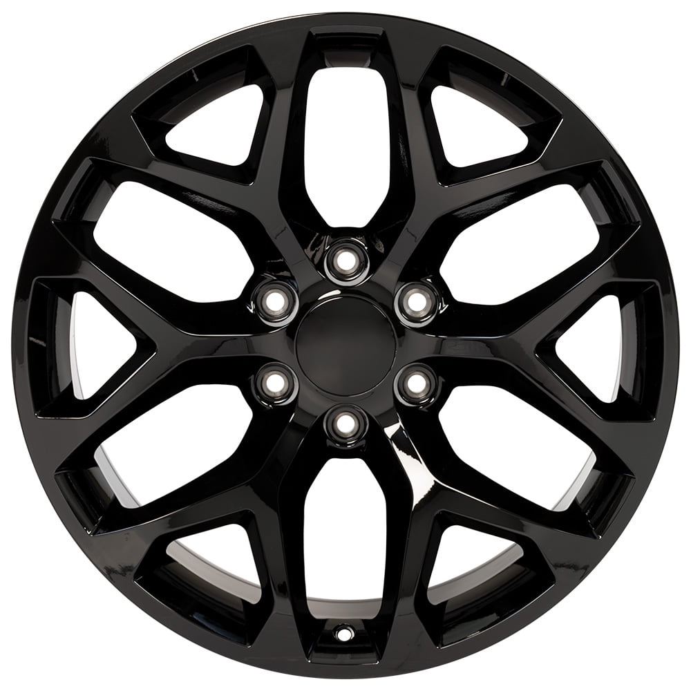 20" Replica Wheel CV98B Snowflake Fits Chevy Silverado Tahoe Rim 20x9 Black Wheel