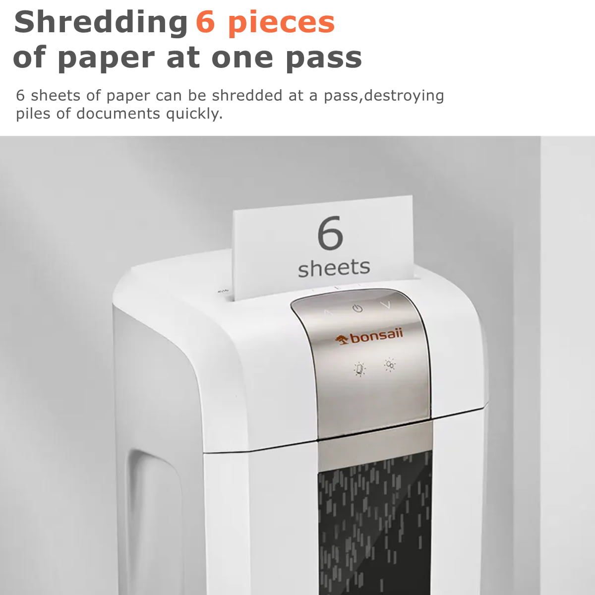 Bonsaii Paper Shredder Micro-Cut 6-Sheet CD/Credit Card Shredder for Home Office 4S16