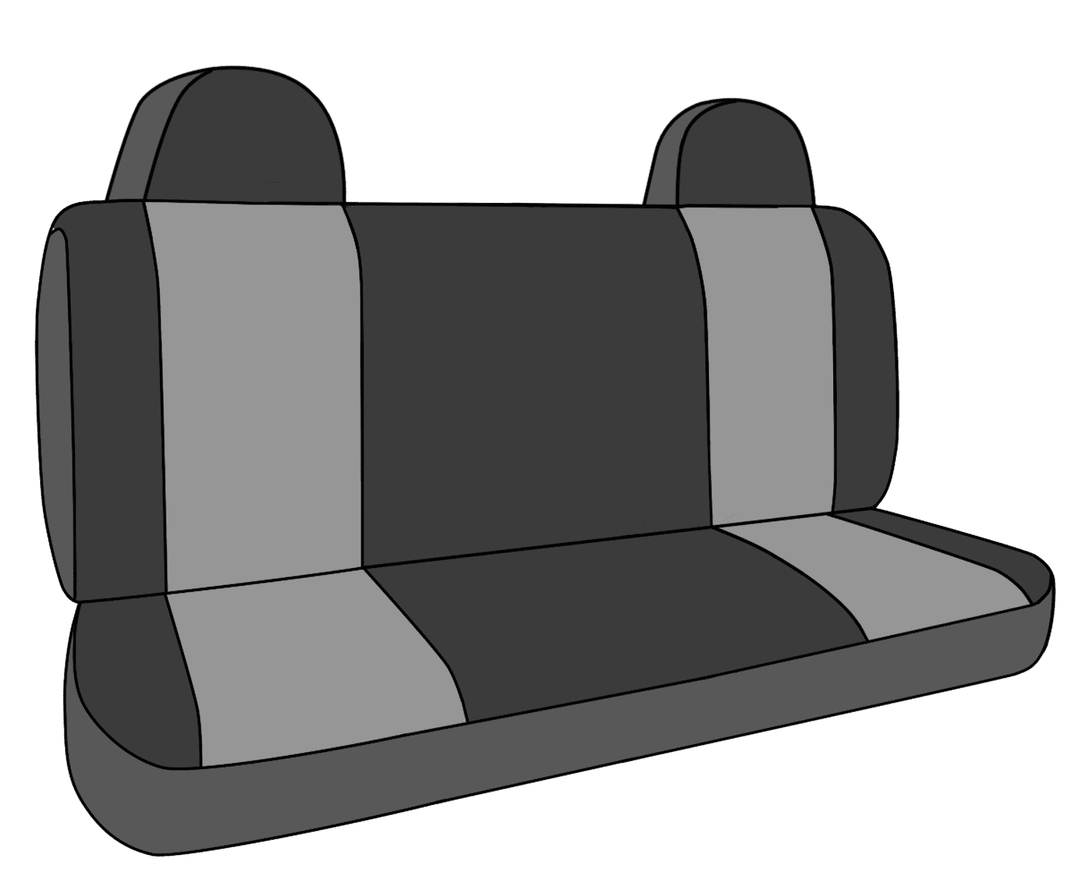 CalTrend Front Solid Bench MicroSuede Seat Covers for 1997-2000 Ford F-150-250 - FD108-01SA Black Insert and Trim