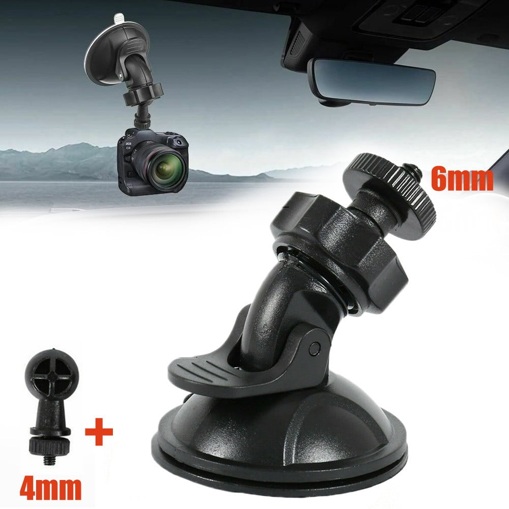 QIFEI 2Pcs Dash Cam Suction Mount, Car Mounted Recorder Bracket Dash Cam Holder Camera Stand Suction Cup with 4mm+6mm Screw Adaptor Black