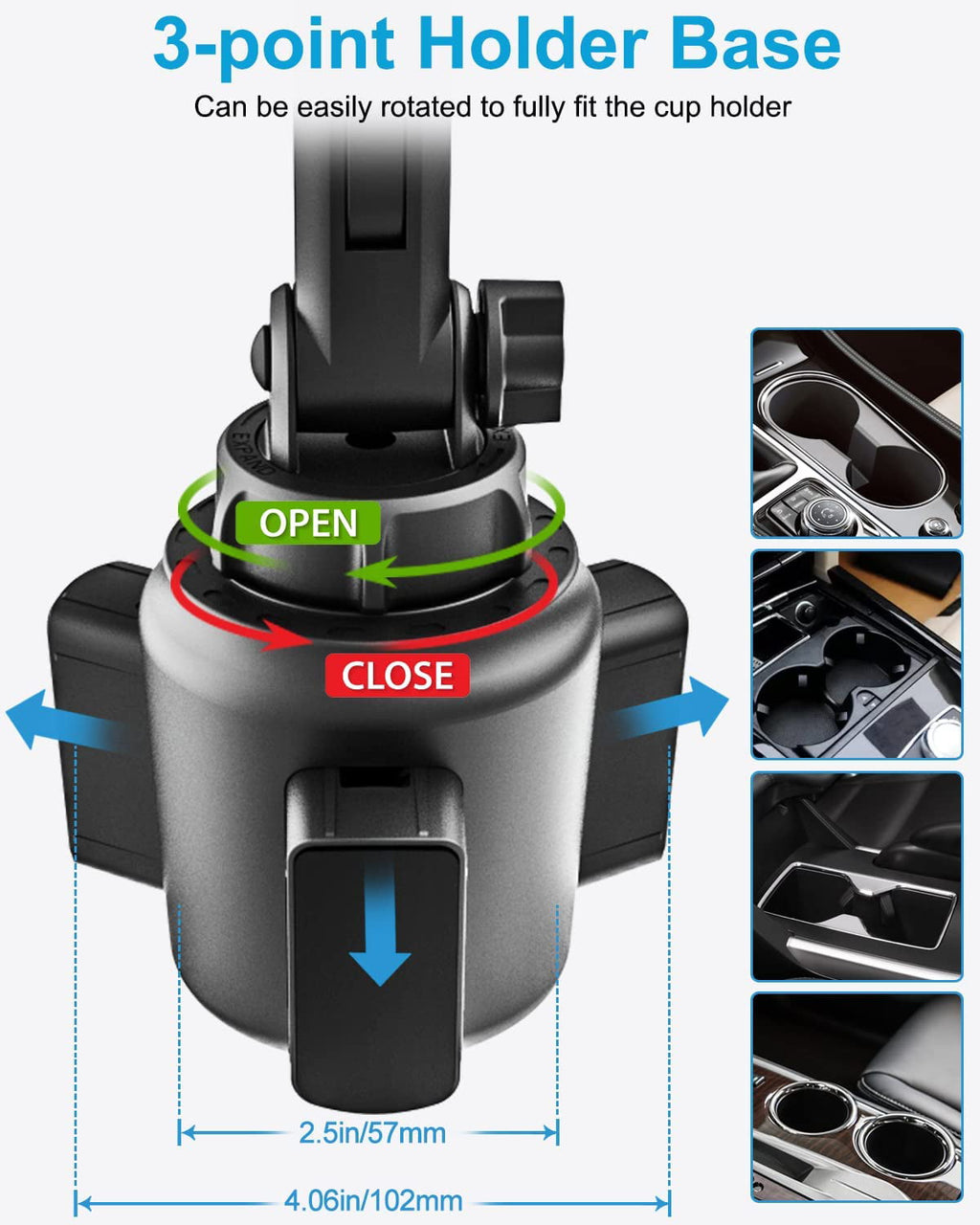 woleyi Cup Holder Car Tablet Mount,  iPad Mount Holder for Car/Truck, Compatible with iPad Pro Air Mini, Galaxy Tabs, Cell Phones, 4-12.9" Devices