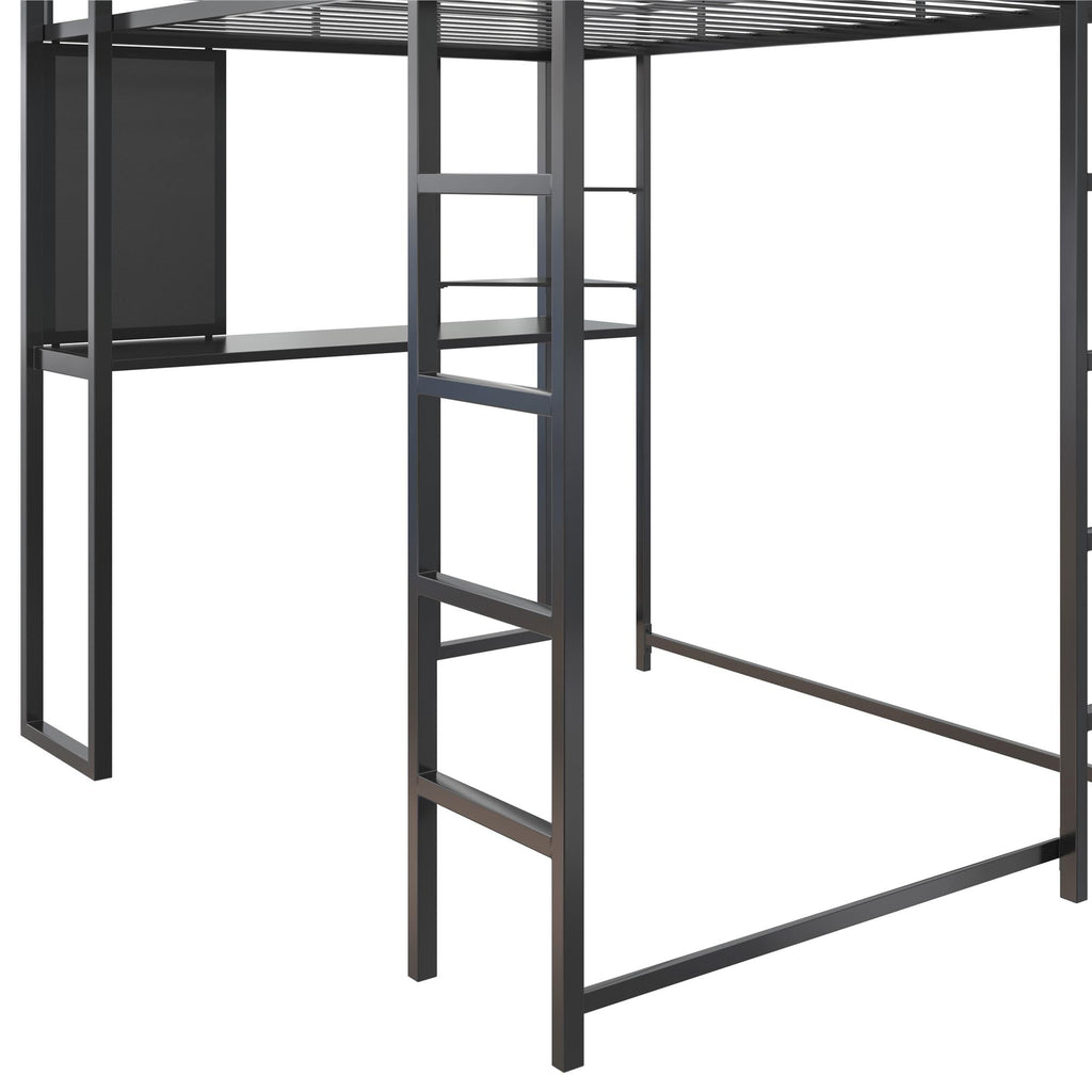 Teen Novogratz Hunter Full Size Metal Loft Bed, Black