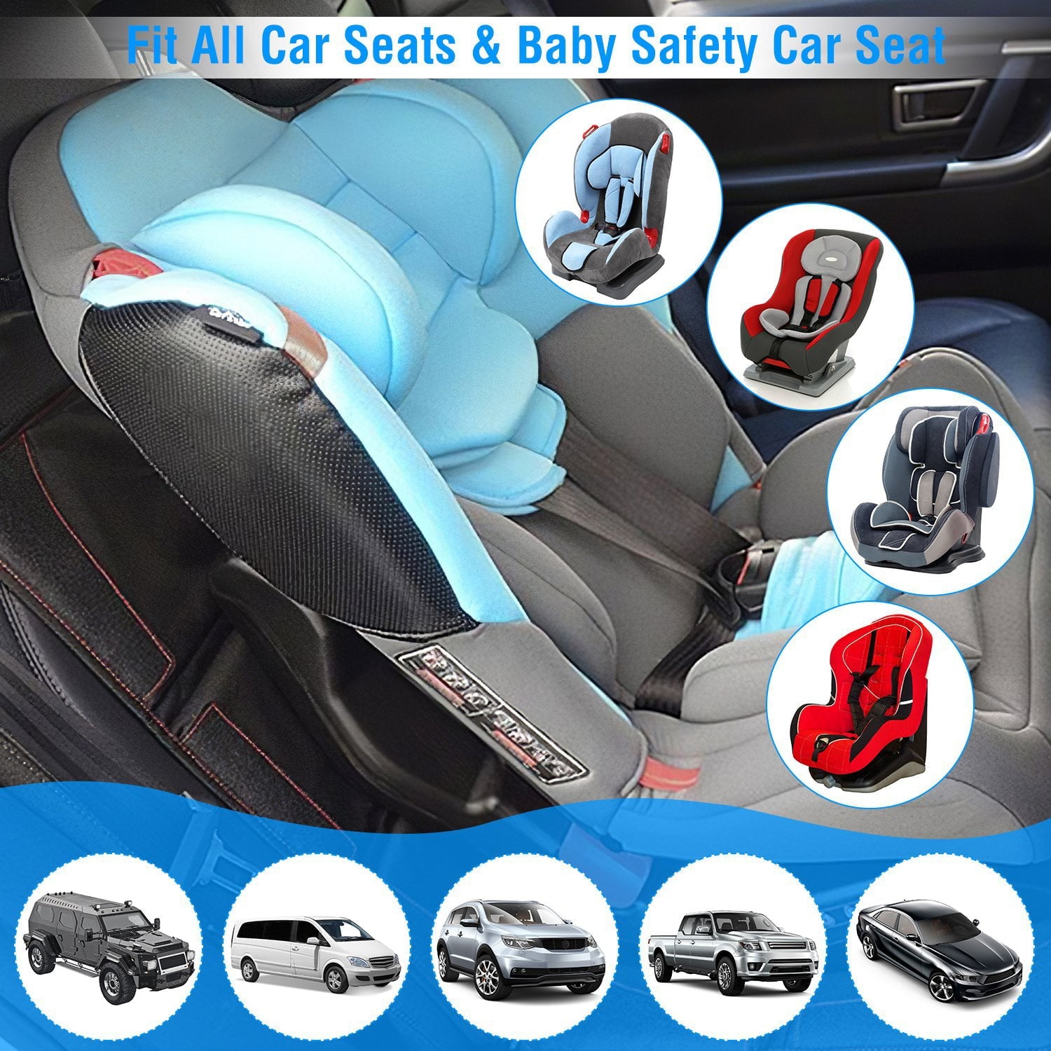 iMountek 2 Packs Protector with Thick Padding Protector Car Seat Car Seat Pad Car Seat Cushion