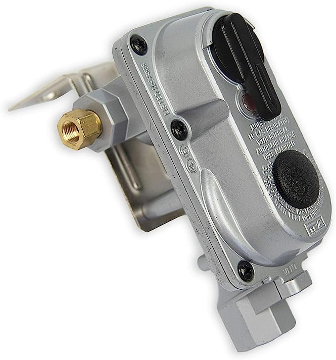 Flame King 2-Stage Auto Changeover Propane Gas RV Regulator Kit with 2 12" Pigtails