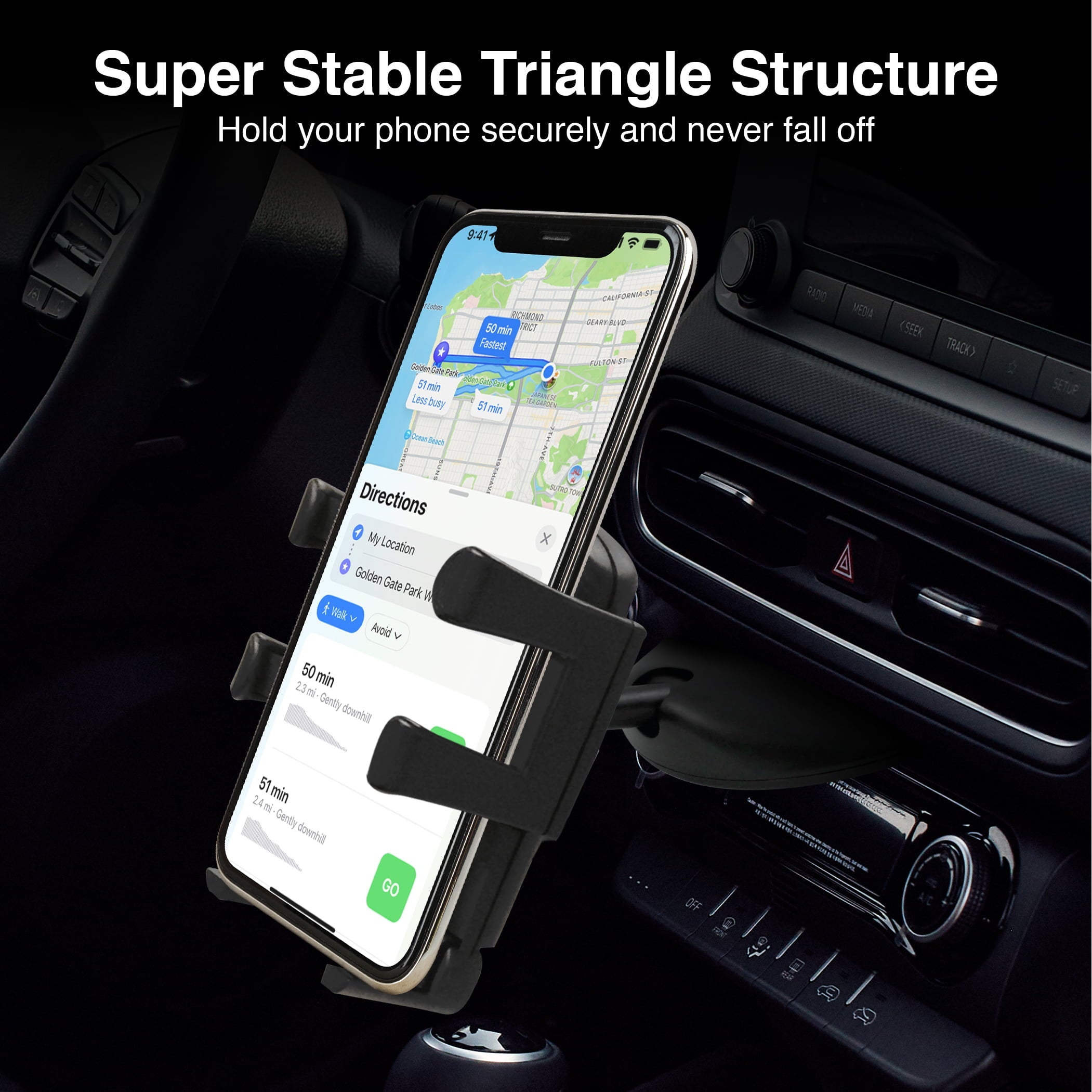 Premier CD Slot Phone Mount and Holder with Expandable Grip for all Mobile Devices, Black
