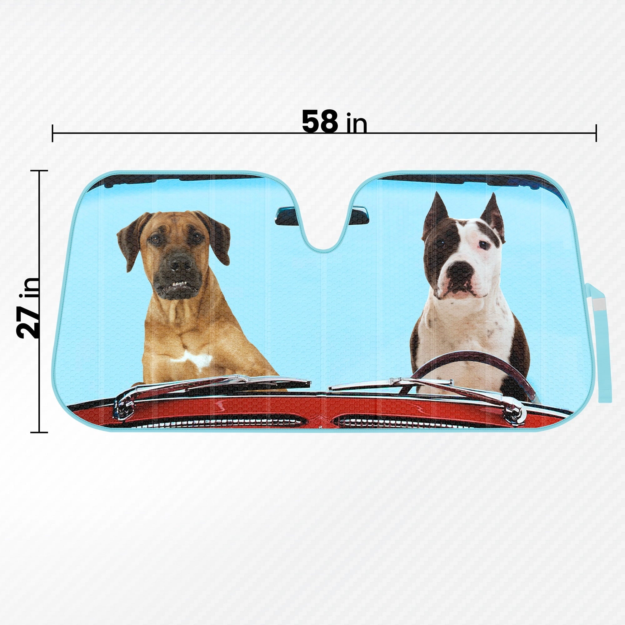 BDK Two Dogs Design Auto Auto Shade for Car SUV Truck, Pet Pals, Double Bubble Foil Jumbo Accordion