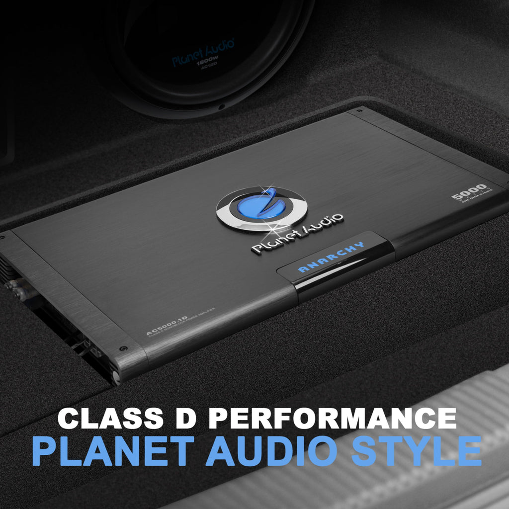 Planet Audio AC5000.1D 5000W Mono Class D MOSFET Power Car Amplifier w/ Remote