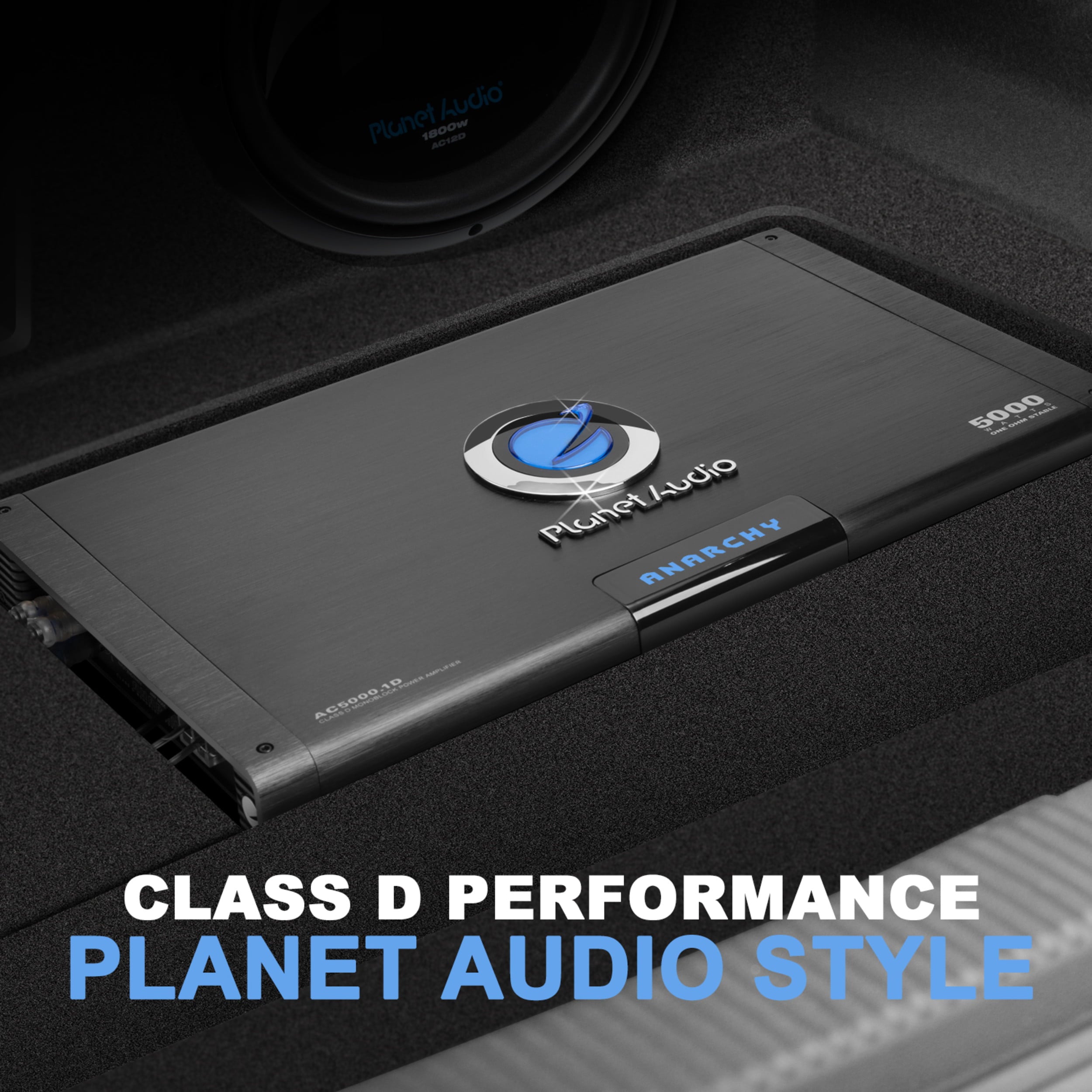 Planet Audio AC5000.1D 5000W Mono Class D MOSFET Power Car Amplifier w/ Remote