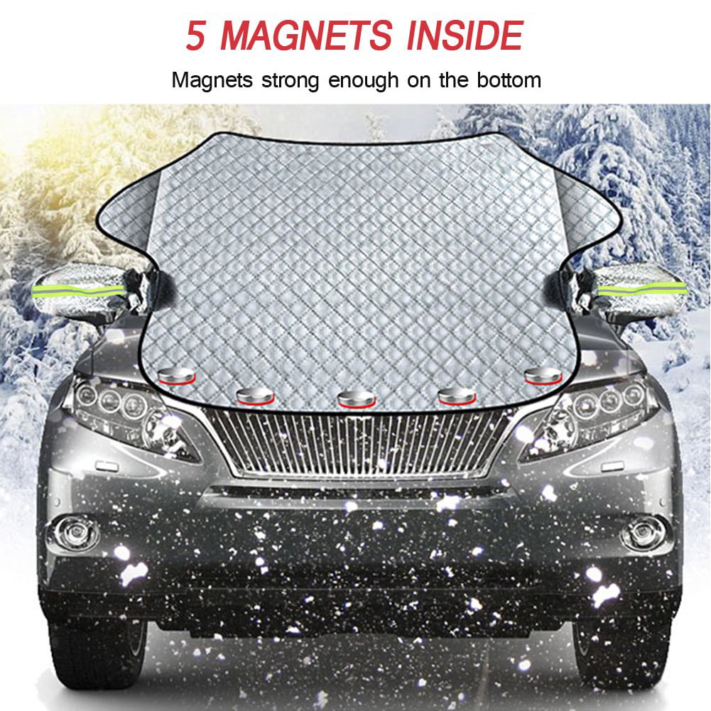 IC ICLOVER Magnetic Car Windshield Snow Cover Thicken Sun Shade Frost Guard Winter Windshield Snow Ice Cover Car Windshield Protector for Car Trucks Vans and SUVs Stop Scraping Cute