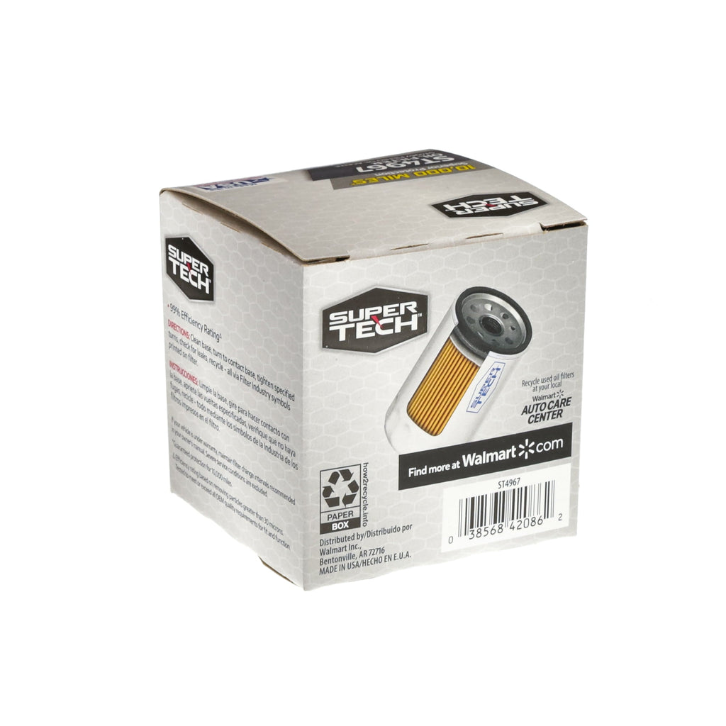 SuperTech 10K mile Spin-on Oil Filter, ST4967, for Daihatsu, Lexus and Toyota Fits select: 2019-2023 TOYOTA RAV4, 2018-2023 TOYOTA CAMRY