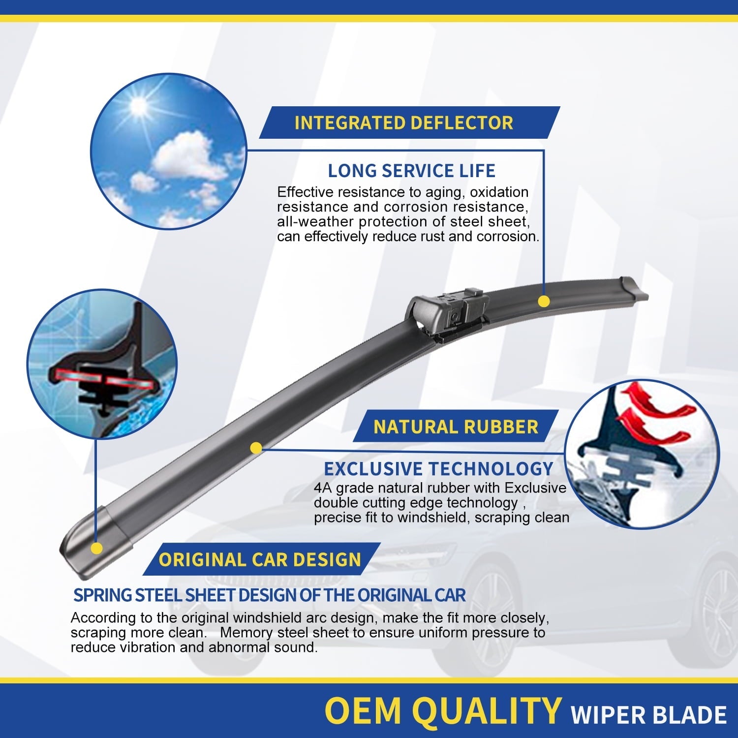 ANRDDO 3 Wipers Factory 24"+17"+13" for GMC Terrain Chevrolet Equinox 2011-2017 Original Equipment Replacement Front and Rear Windshield Wiper Blade -(Set of 3)