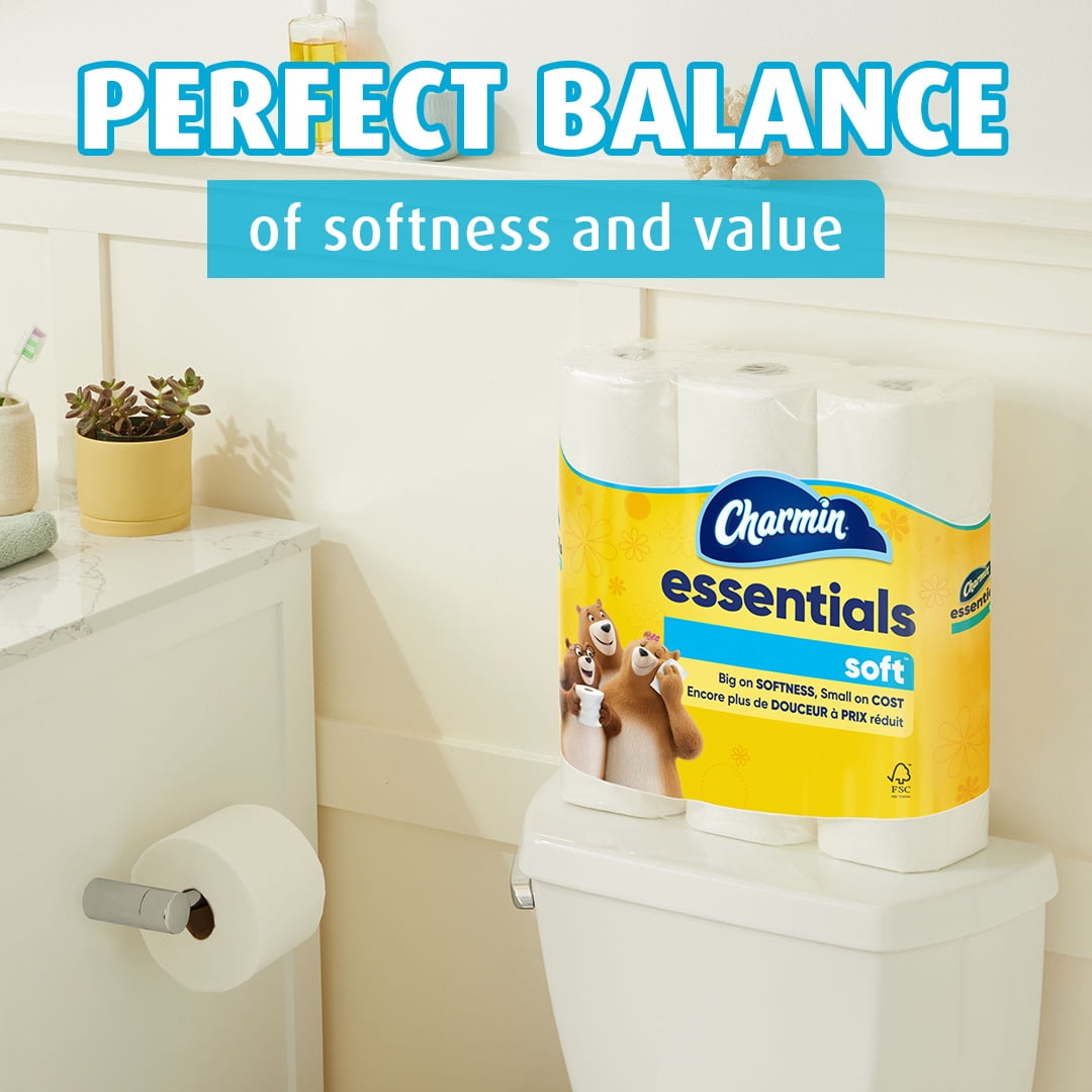 Charmin Essentials Soft Toilet Paper, 12 Mega Rolls
