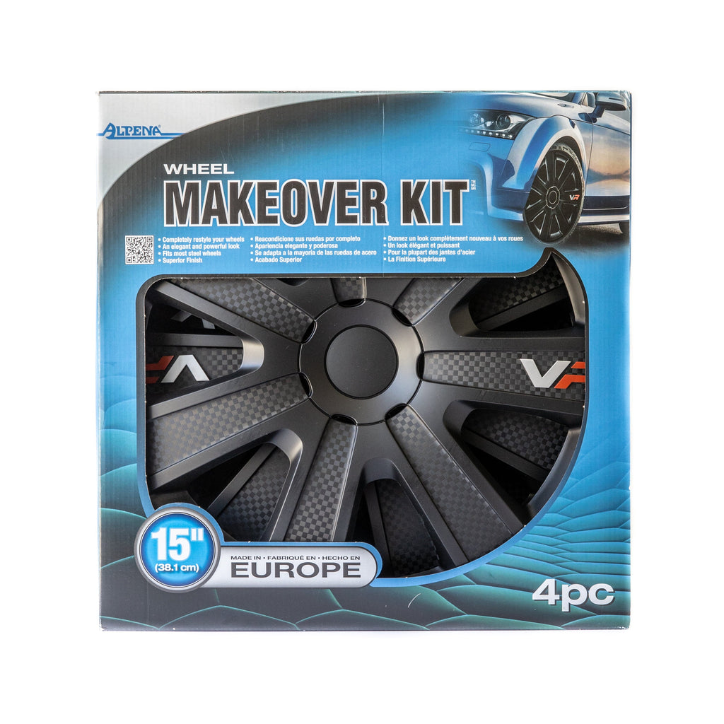 Alpena 15in VR Carbon Wheel Cover Kit Black 4 Pack, Model 58259