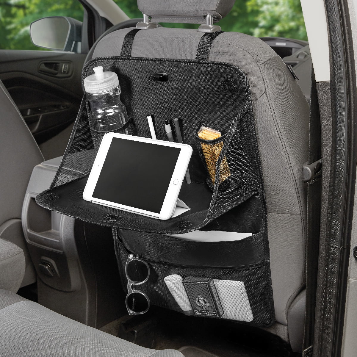 Auto Drive Black Multi-Pocket Backseat Organizer Fits On All Type Vehicles 1 Pack, 23.43"*15.16"