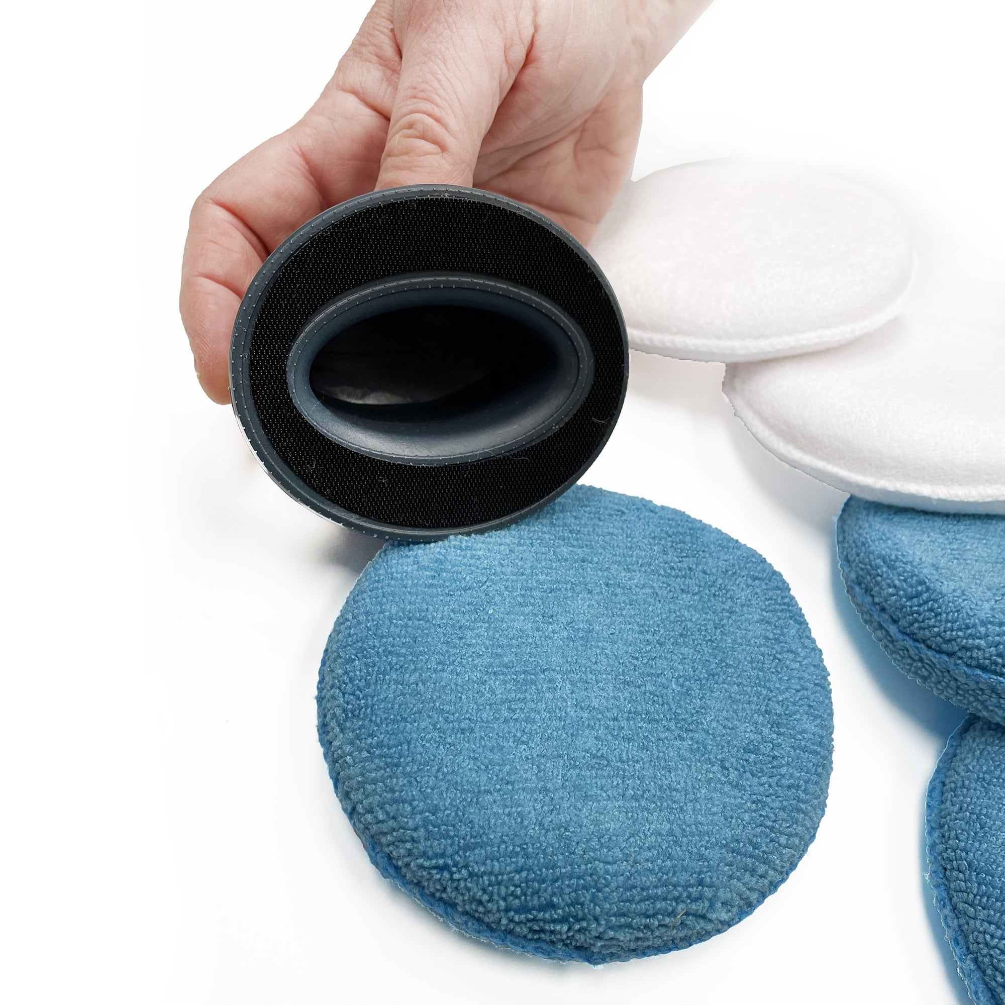 Auto Drive Microfiber Car Wax. Applicator Pads with Gripper Handle, Pack of 5