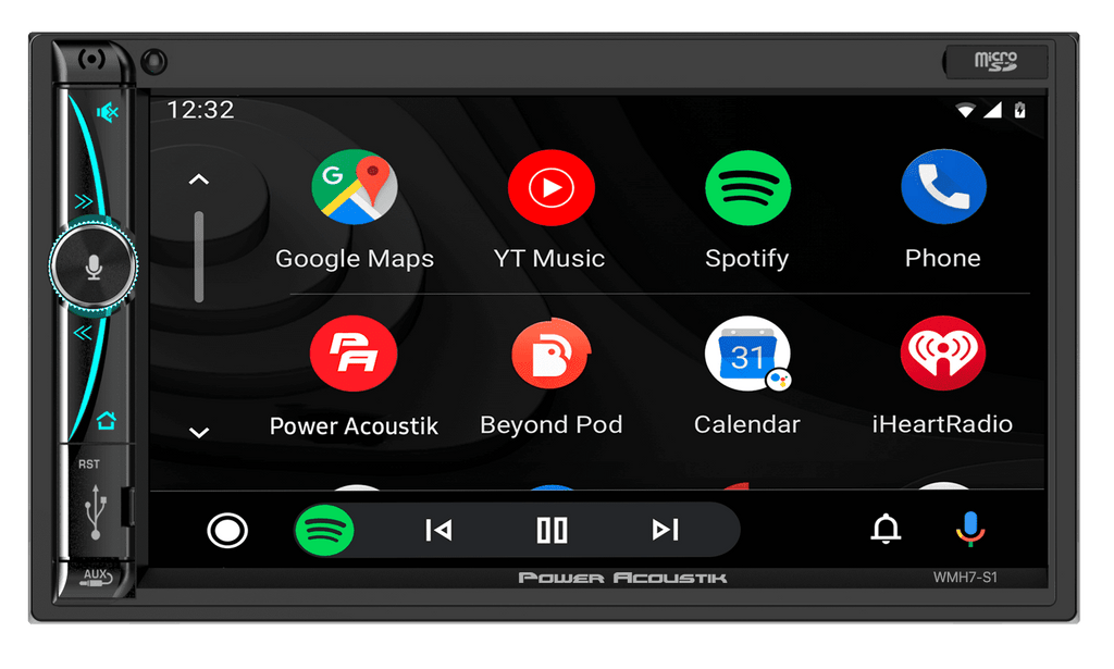 Power Acoustik Car Stereo Bundle: 7" Mechless HD LCD with Capacitive Touchscreen & Bluetooth with (2) 6.5" Speakers | Car Play and Android Auto | Fits 1-DIN and 2-DIN | (WMH7-S1)