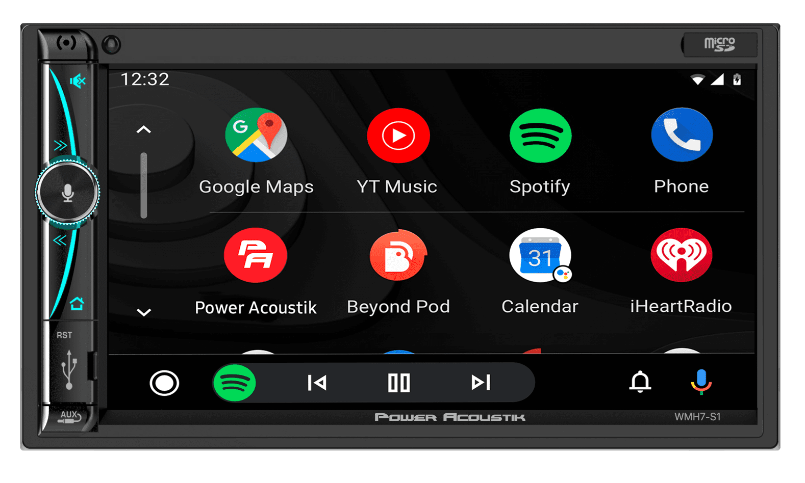 Power Acoustik Car Stereo Bundle: 7" Mechless HD LCD with Capacitive Touchscreen & Bluetooth with (2) 6.5" Speakers | Car Play and Android Auto | Fits 1-DIN and 2-DIN | (WMH7-S1)