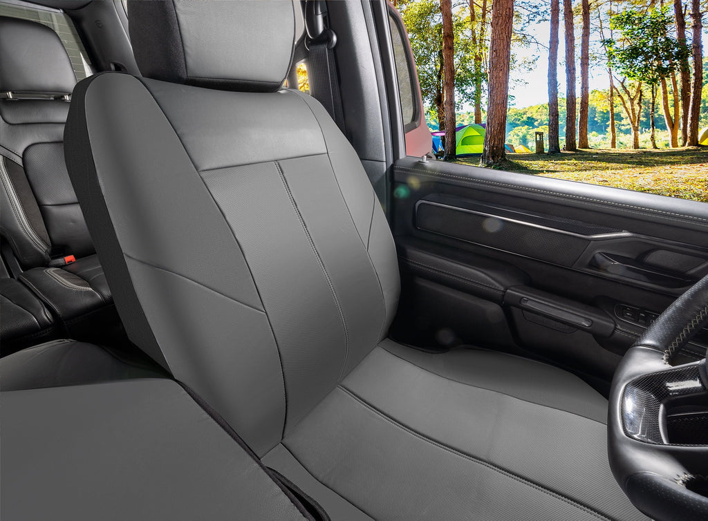 Auto Drive Custom Leather Car Seat Cover Fit for Dodge Ram 1500 2013-2019 Grey