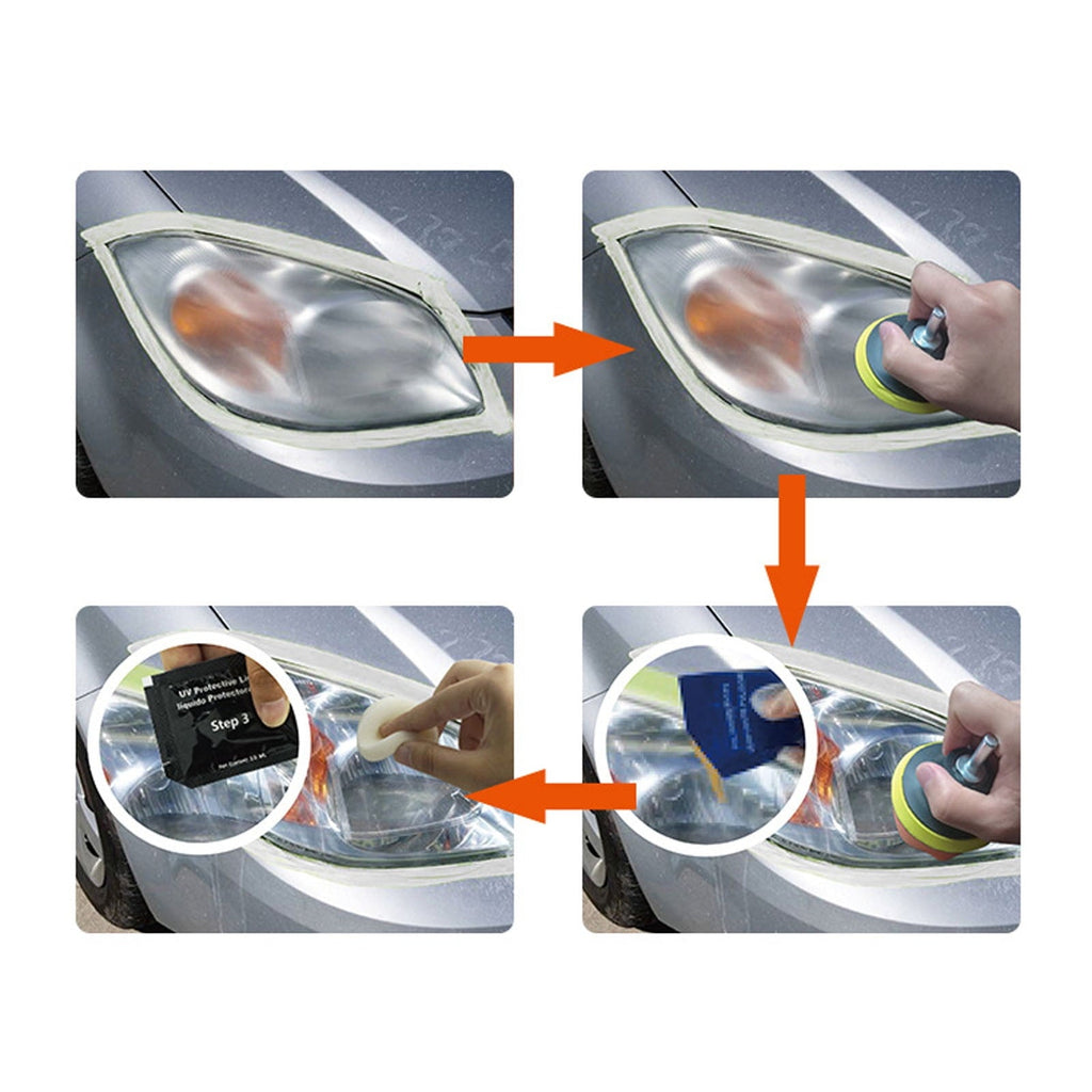 Time and Tru Headlight Preparation Set, headlight Restoration Kit for Car and Motorcycle, Headlight Polishing, scratch Removal, restoration Coating, car Cleaning and Maintenance