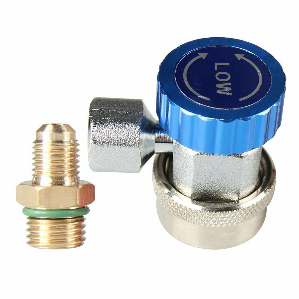 A/C R134A Quick Coupler Adapter Manifold Connector 1/4" SAE HVAC High & Low Side