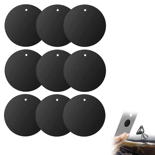 9 Pack Metal Plate for Phone Magnet, with 3M Adhesive Replacement for Magnetic Phone Car Mount Holder ， Cradle Stand